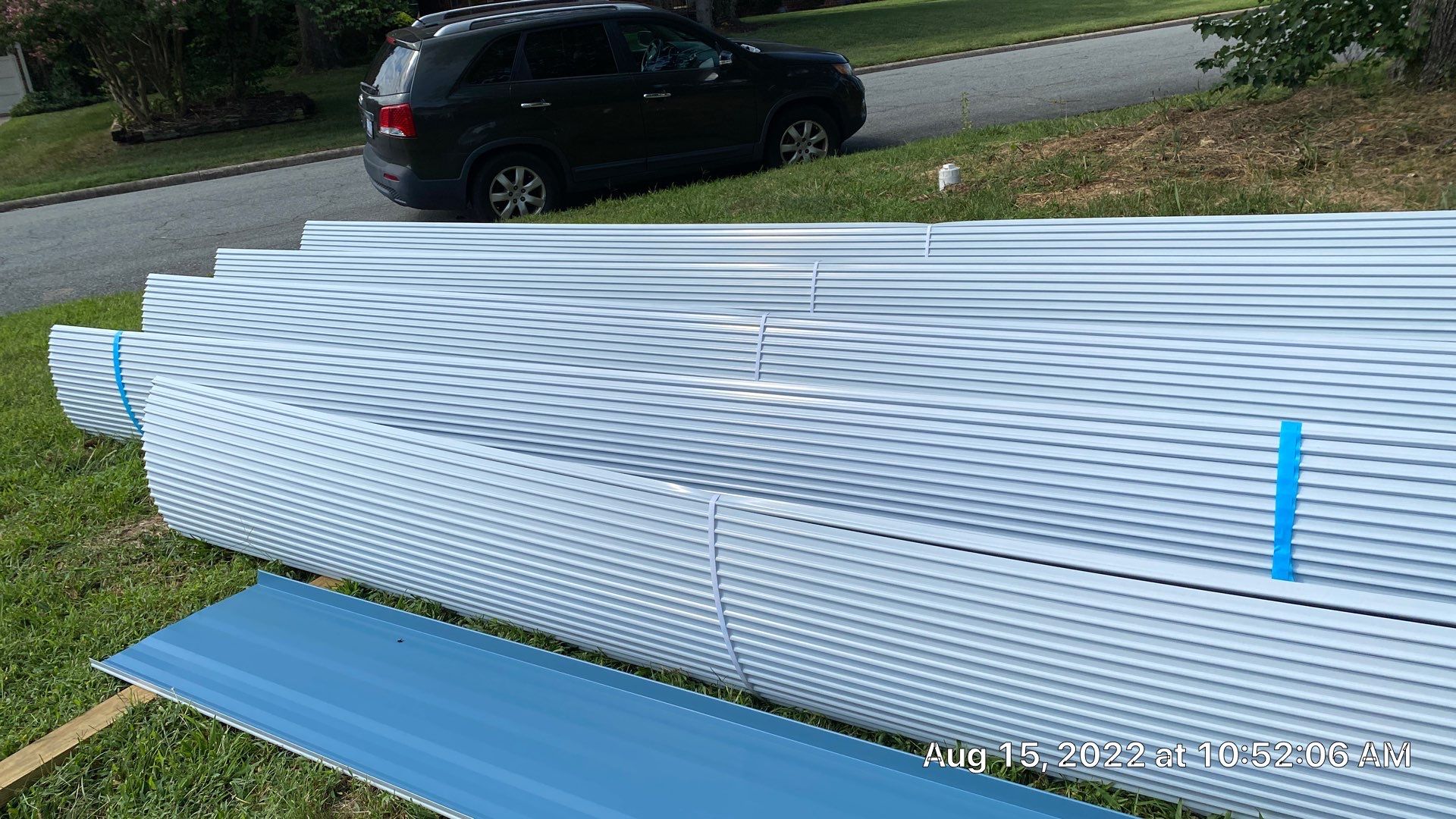 Carolina Blue Standing Seam Roof by Just In Time Roofing and Restoration