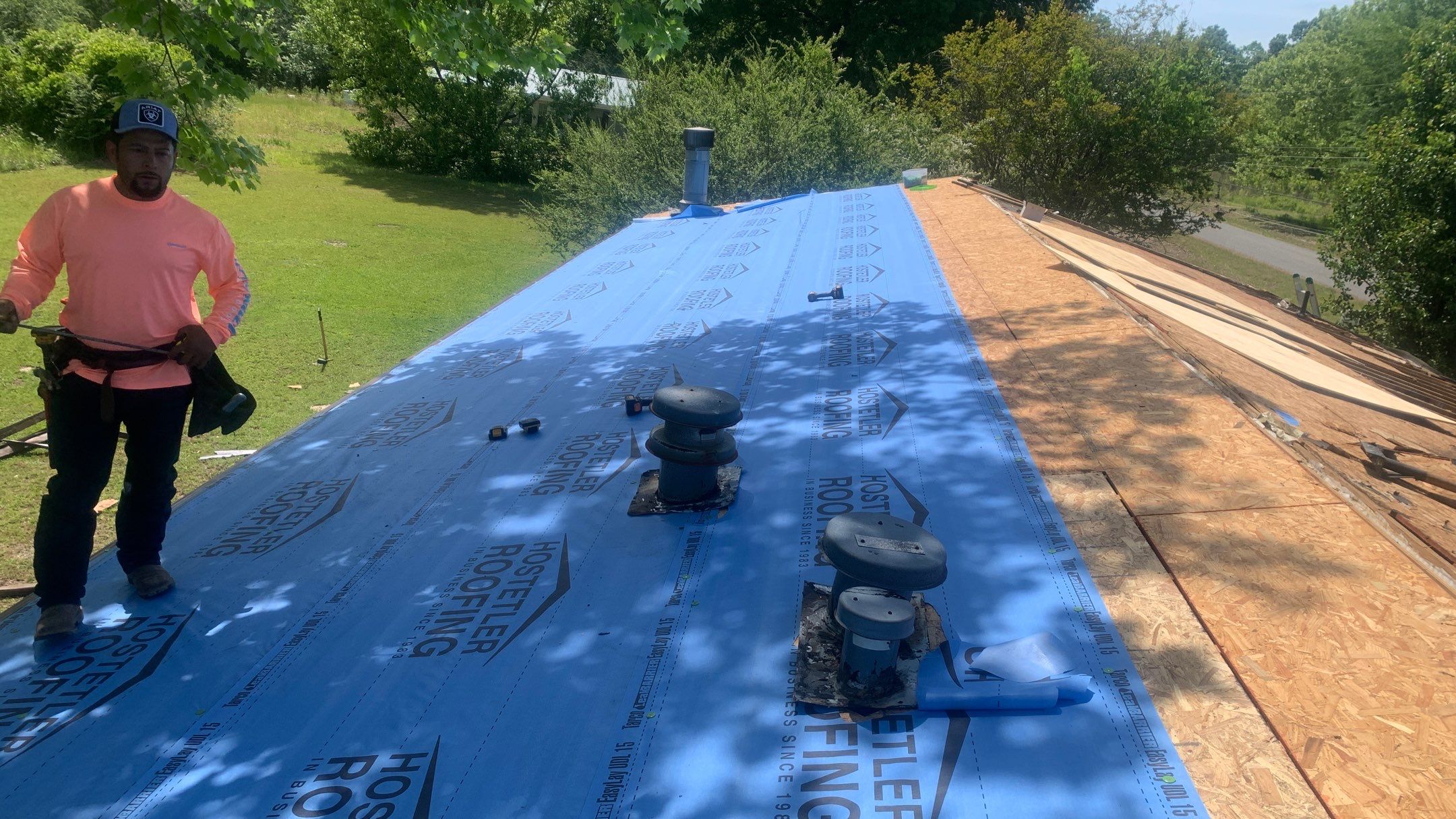 Storm Restoration Reroof: 25 Year 3-Tab Shingle by Hostetler Roofing