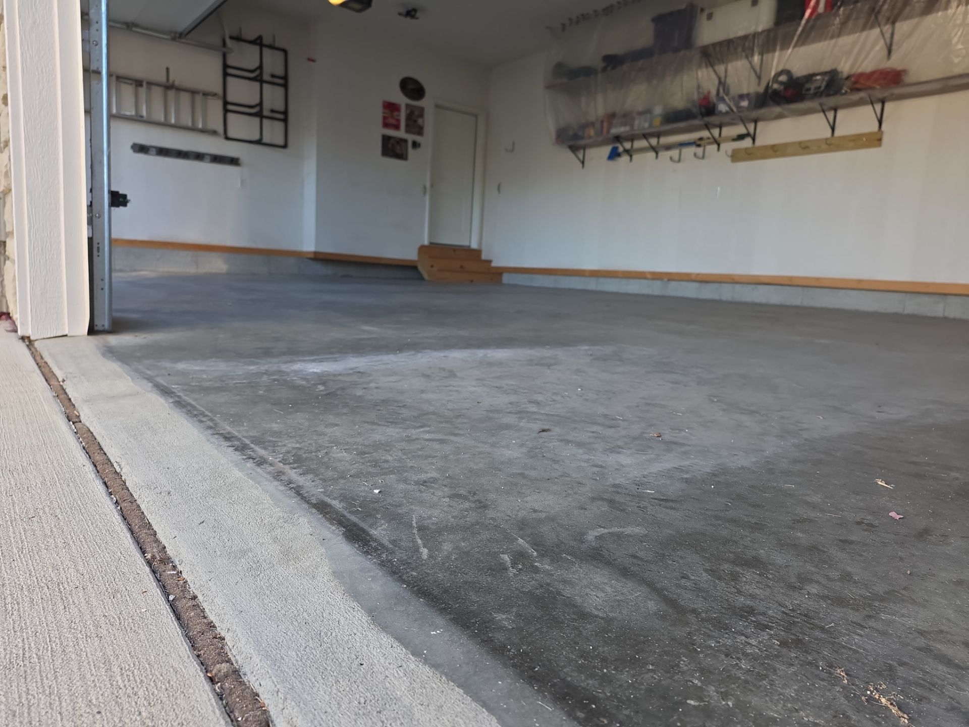 Garage Floor Coating with Smoke Flake by Revival Concrete Coatings, LLC