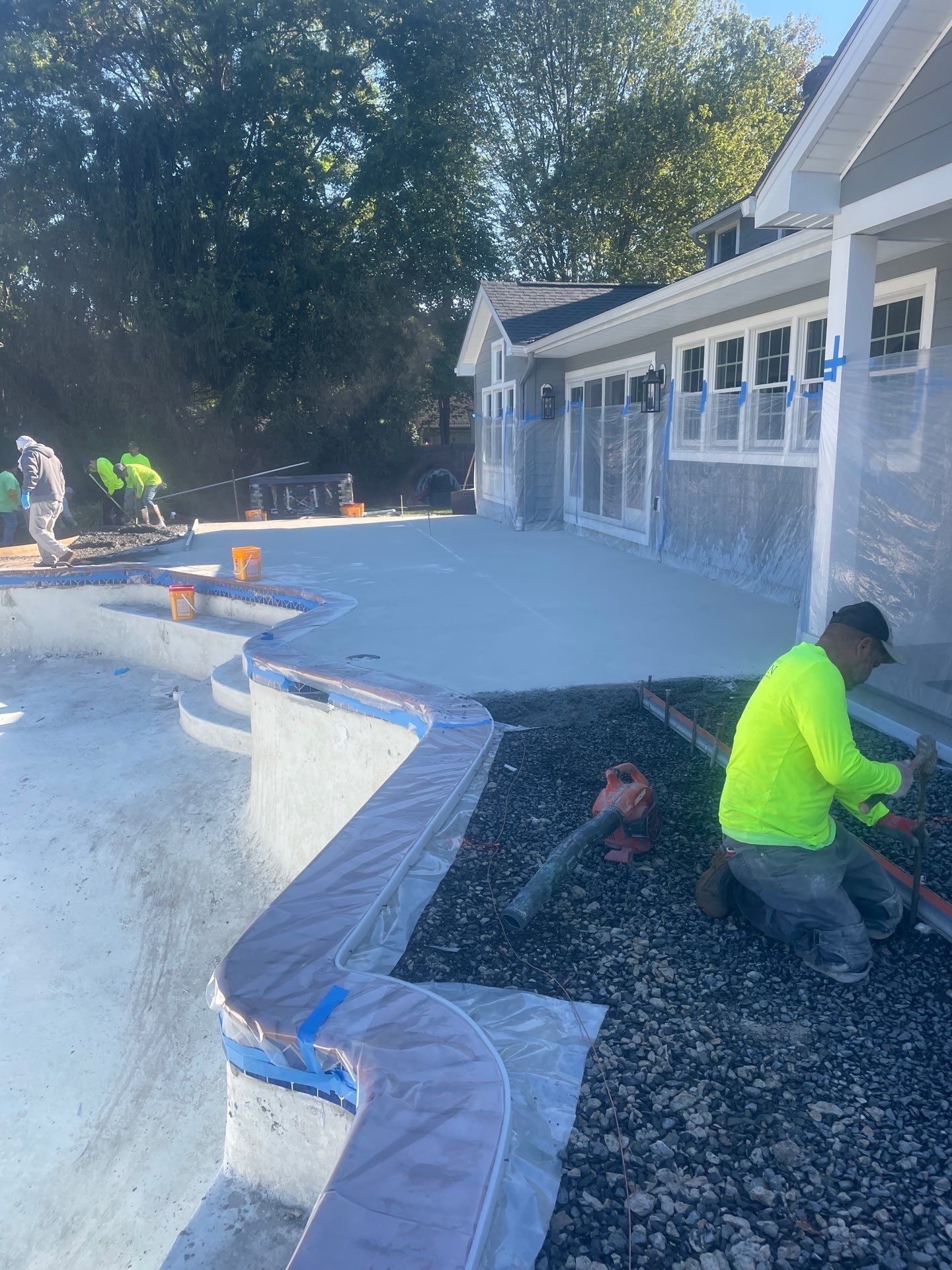 Stamped Concrete Pool Deck - Yardley by Architectural Concrete Design