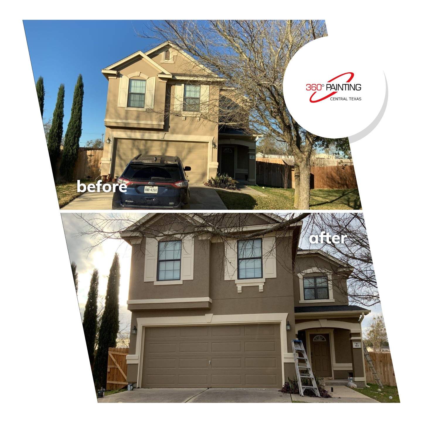 Elevated Elegance: Reinventing Your Stucco Home with Stunning Repaint and Accentuated Charm by 360 Painting Central Texas 