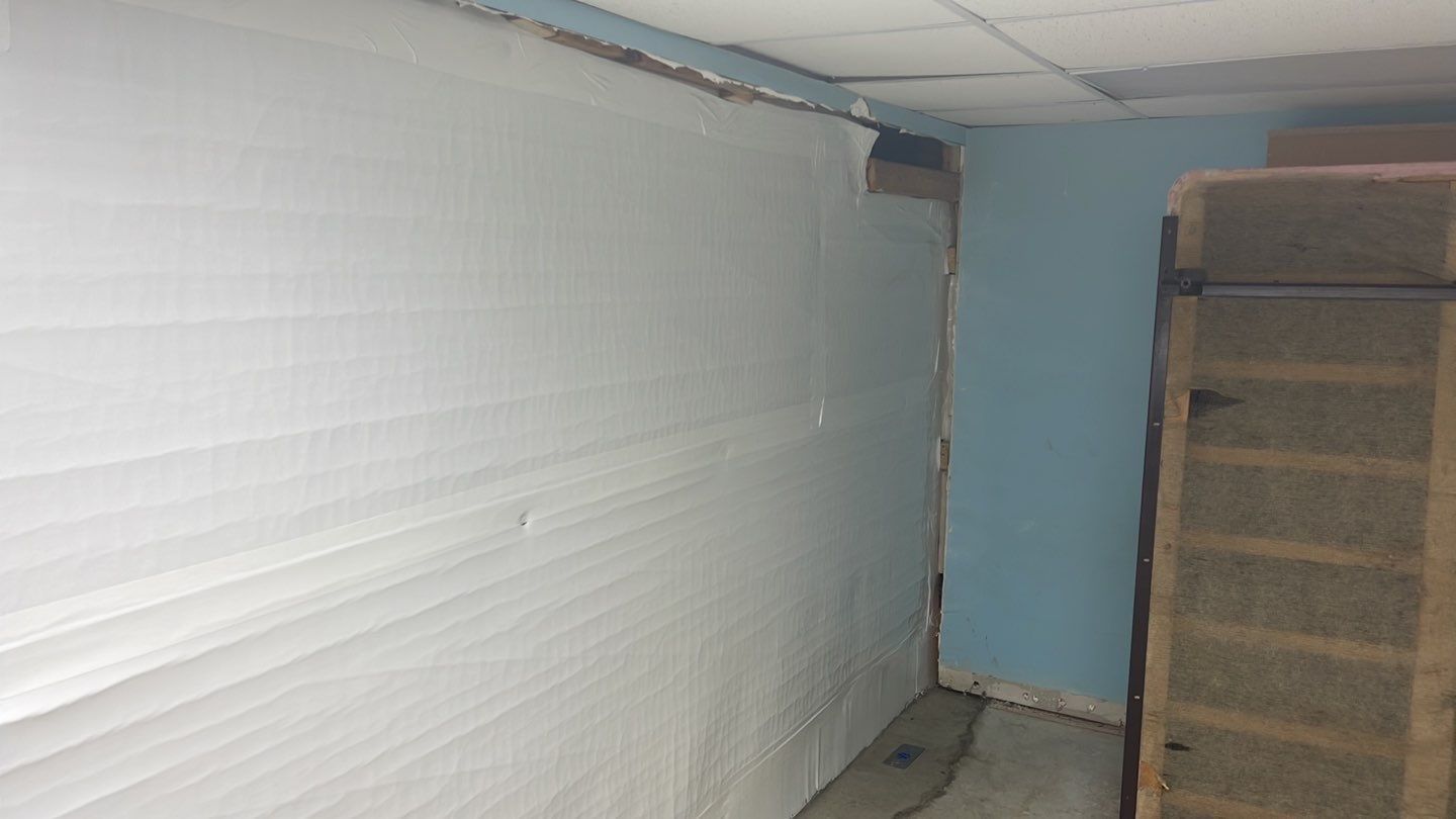 Embedded Fiber Reinforcement and Basement Waterproofing using GrateDrain Waterproofing System by Toledo Basement Repair