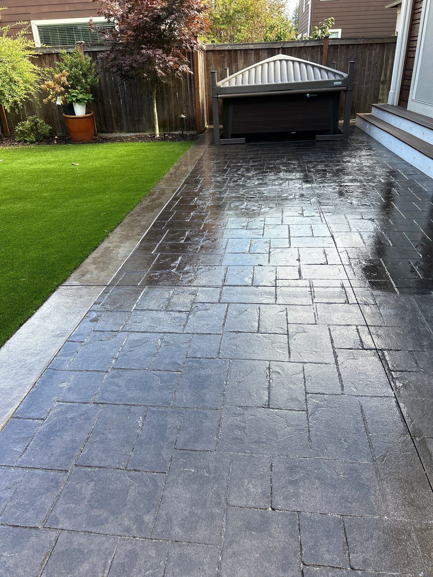 Stamped Concrete Driveway with Sealed Finish | Everett  by Jireh Asphalt & Concrete Inc 