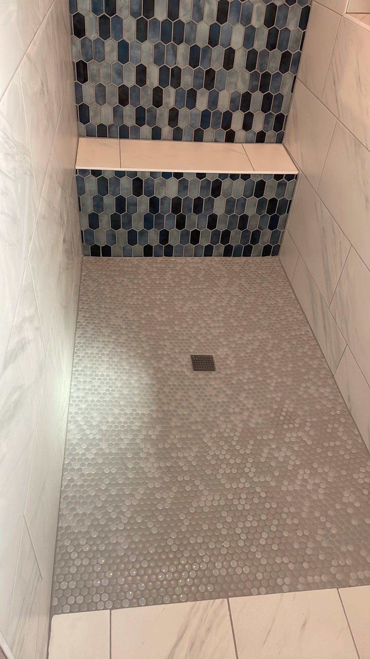Bathroom Remodel using Decorative Tile by Footprints Floors of Coastal Carolina