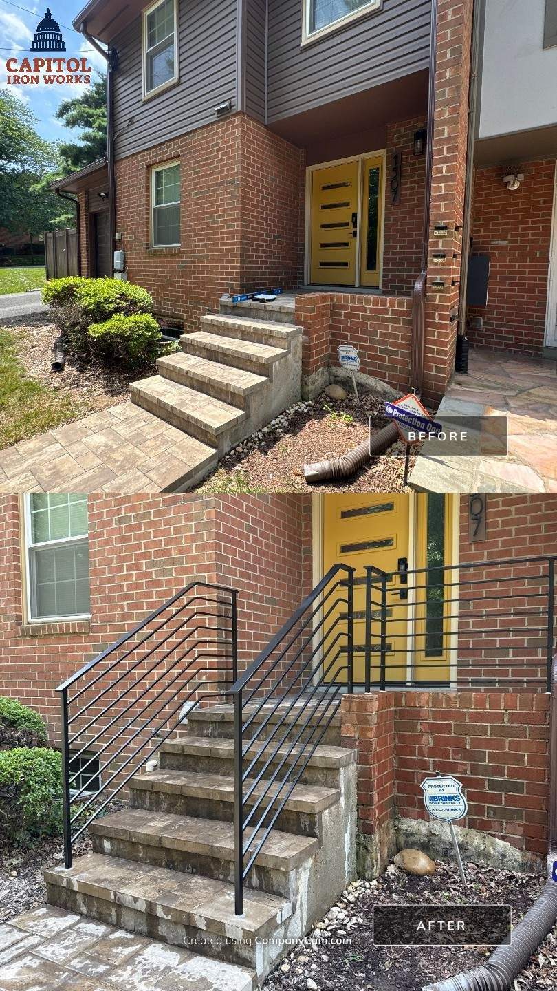 Modern Horizontal Picket Steel Railing – Residential Interior – Washington, DC by Capitol Iron Works