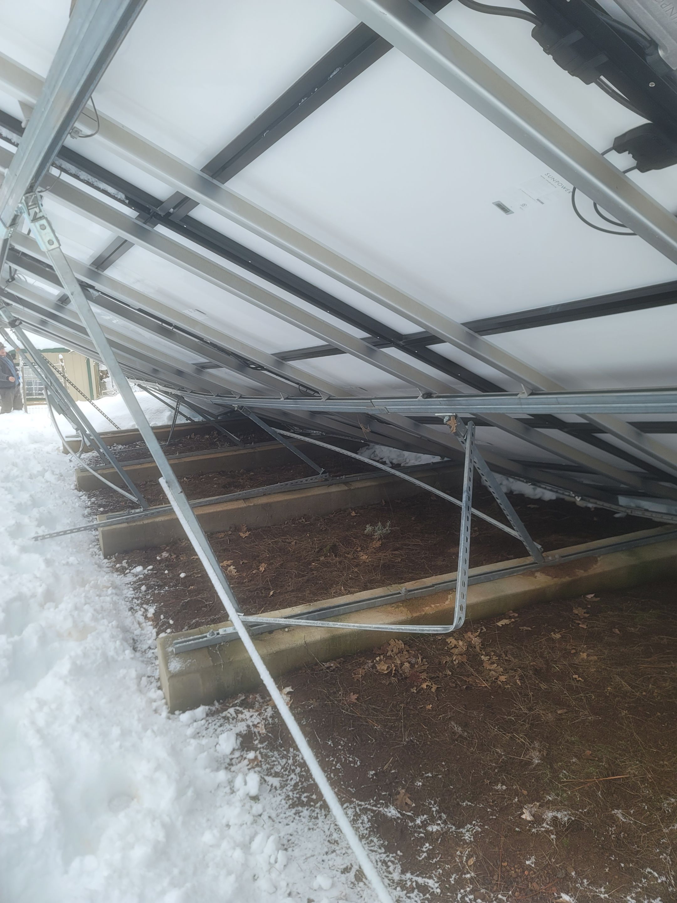 Replaced damaged solar panels on a Ground Mount System by Byers Enterprises 