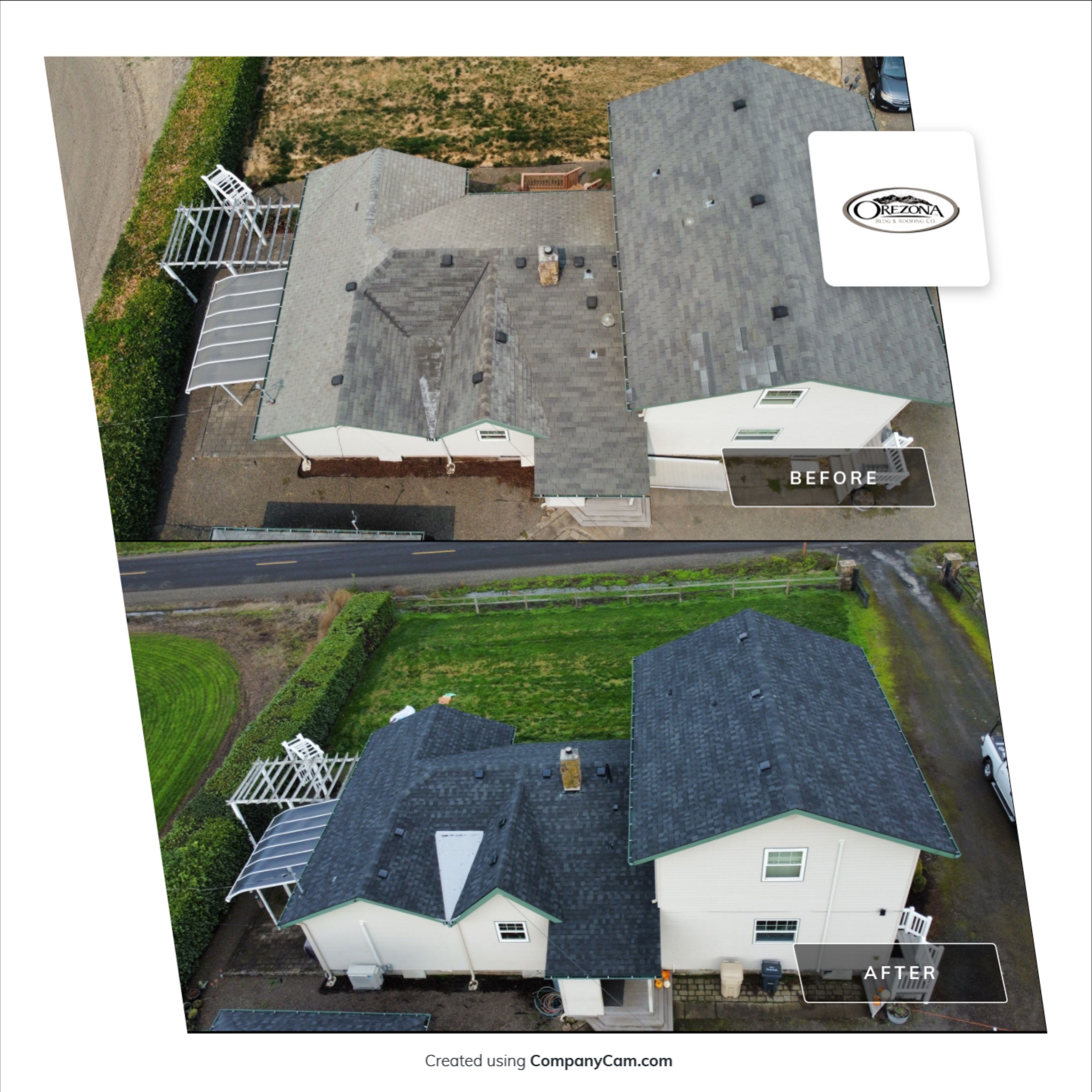 Residential Roofing Installation using IKO Dynasty (Color: Granite Black) by Orezona Building & Roofing Company, Inc.
