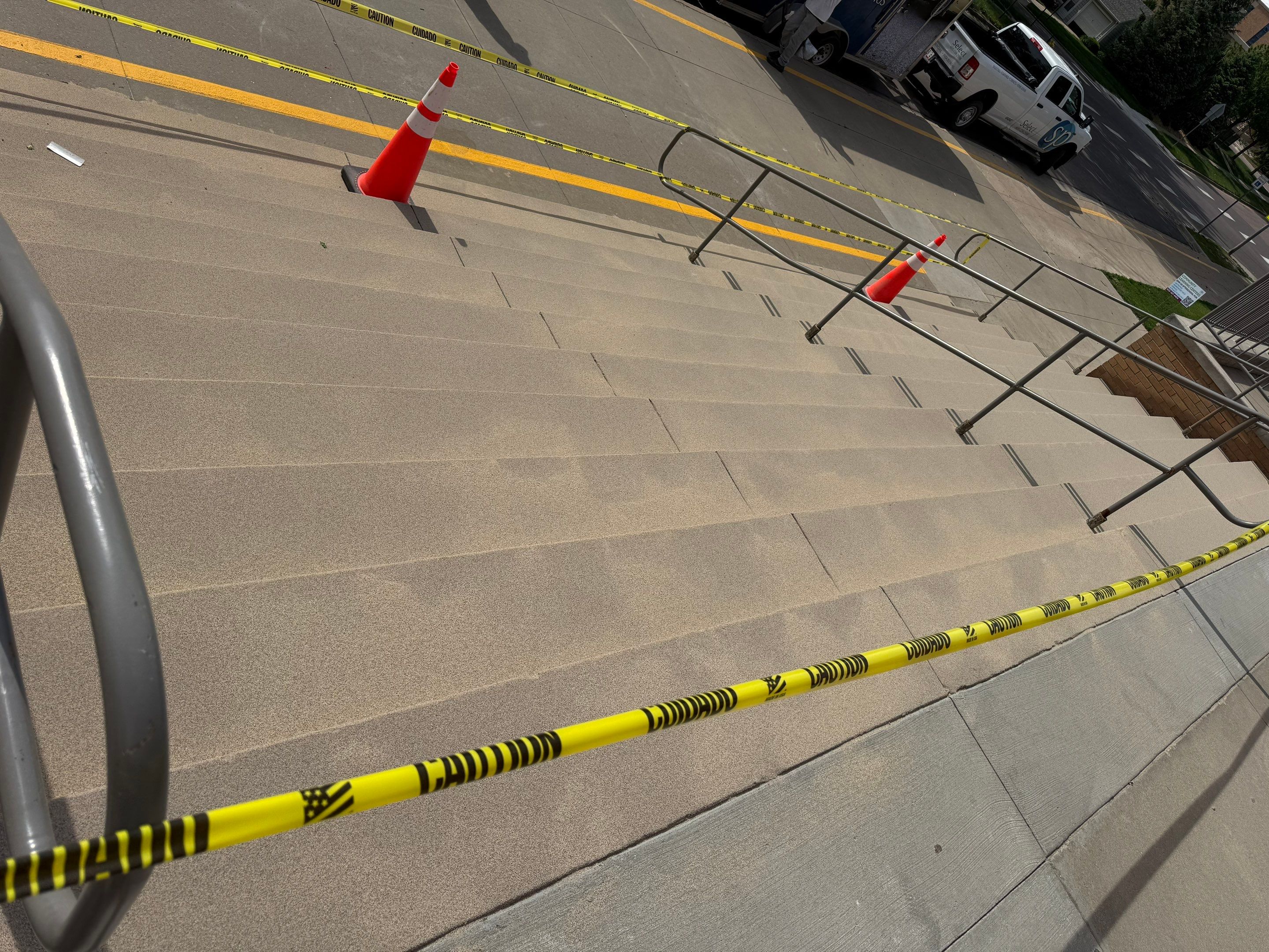 Concrete Stair Repair and Protective Coating in Sioux Falls by Select Painting, Coatings & Garage Cabinets