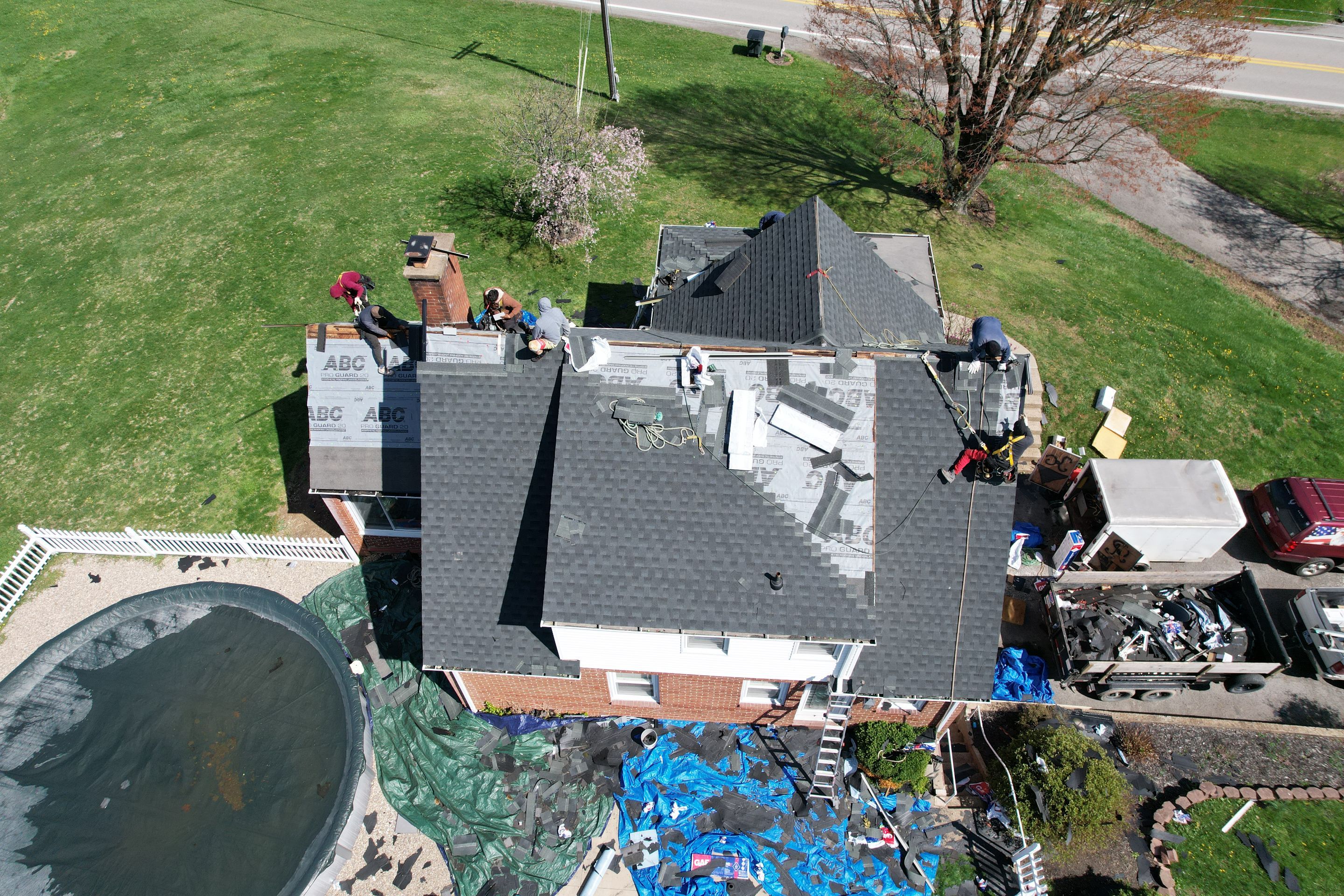Residential Roofing Installation using GAF Timberline HDZ Charcoal by Rainstoppers Roofing