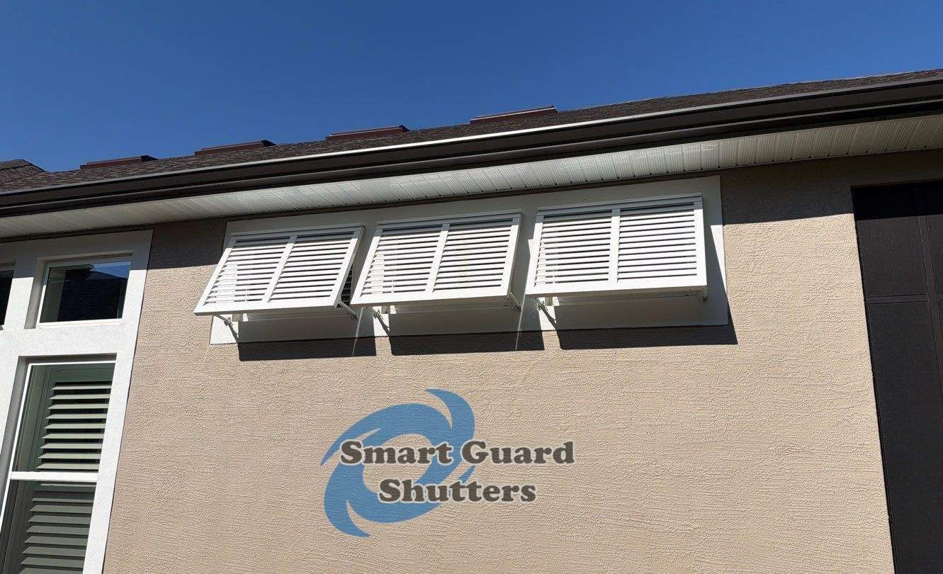 Decorative Bahamas in Signal White by Smart Guard Shutters
