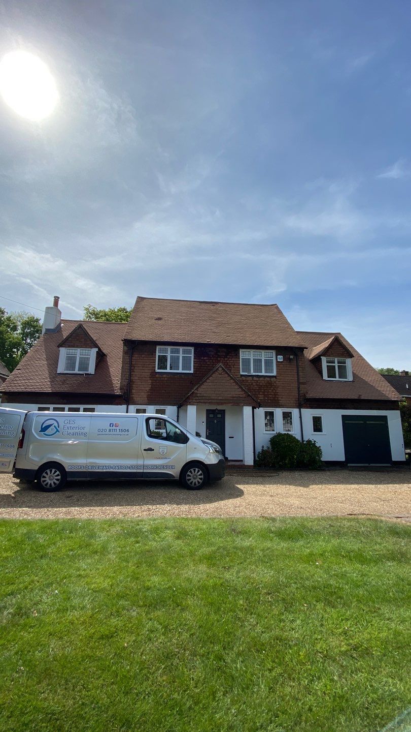 Roof Clean - Moss Removal using Honda 15lpm Low Pressure Washing Machine by Ges Exterior Cleaning ltd