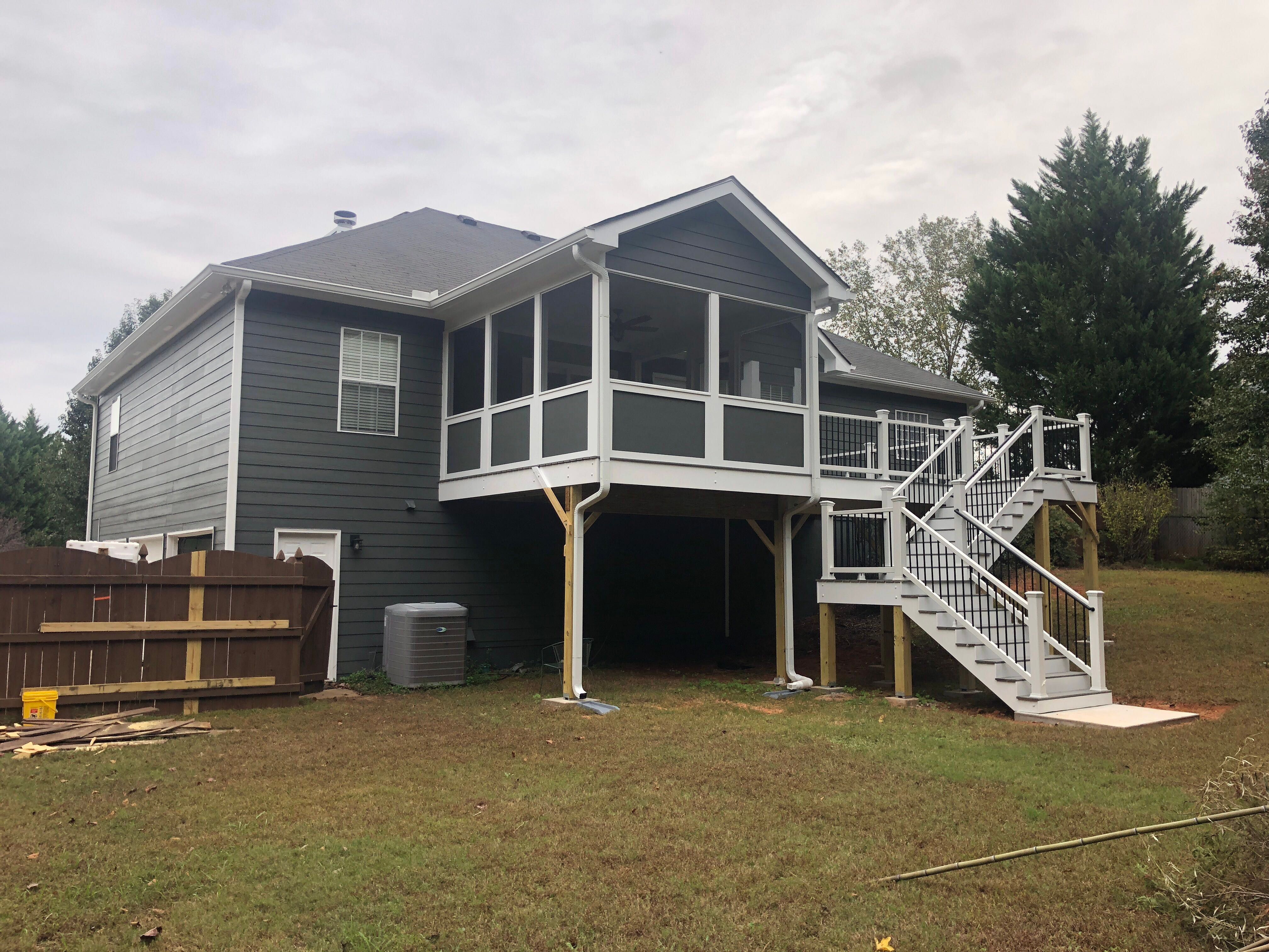 Custom Screened-In Porch and Composite Deck Addition in Acworth by Swift Home Renovations