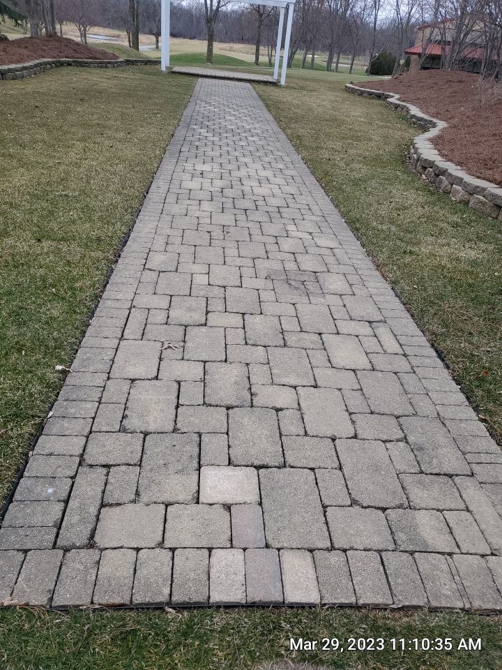 Wheaton, IL brick paver cleaning. by Northern Power Washing LLC.
