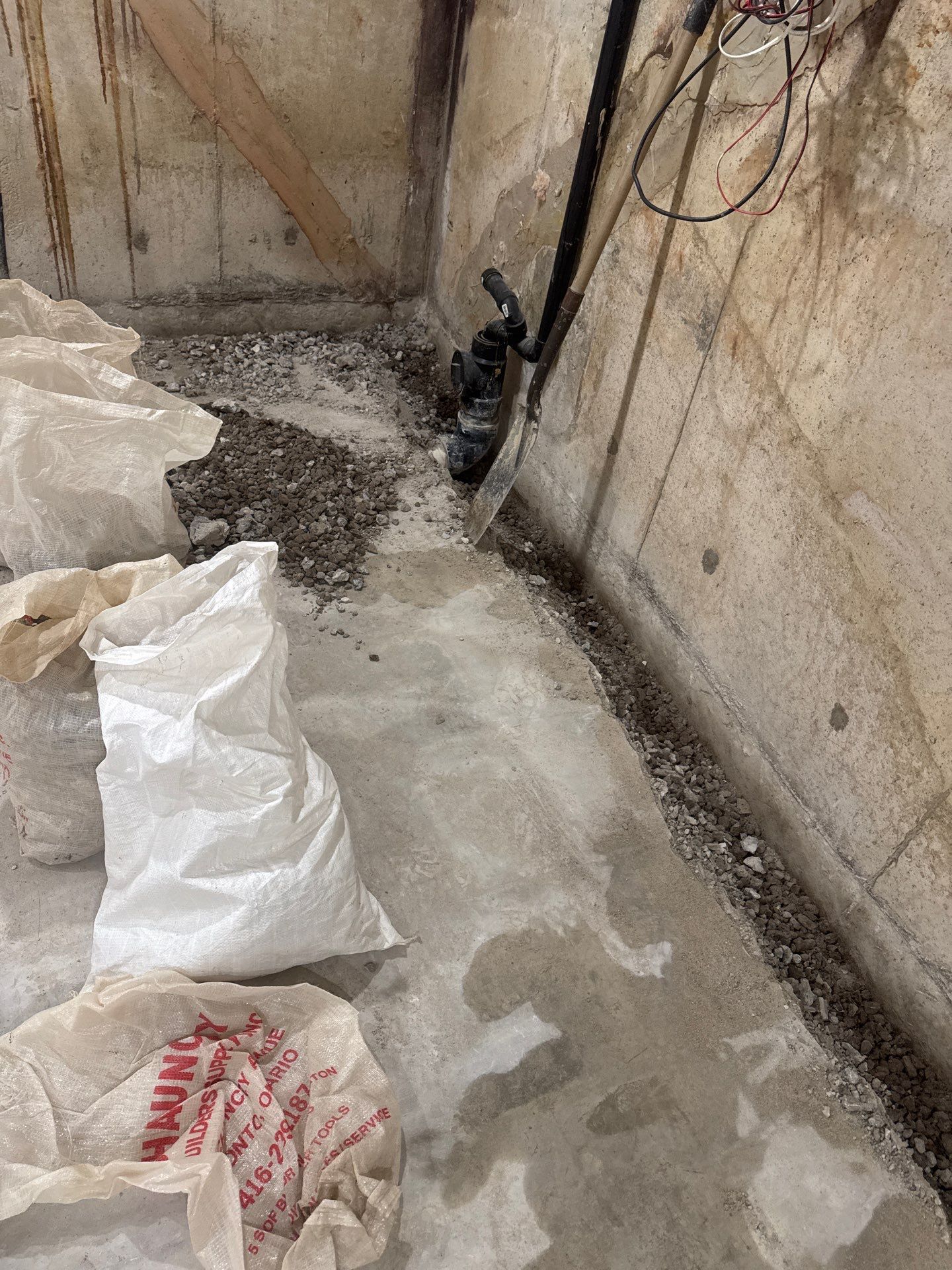 Interior French Drain and Sump Pump Installation in Vaughan by Canada Waterproofers Inc
