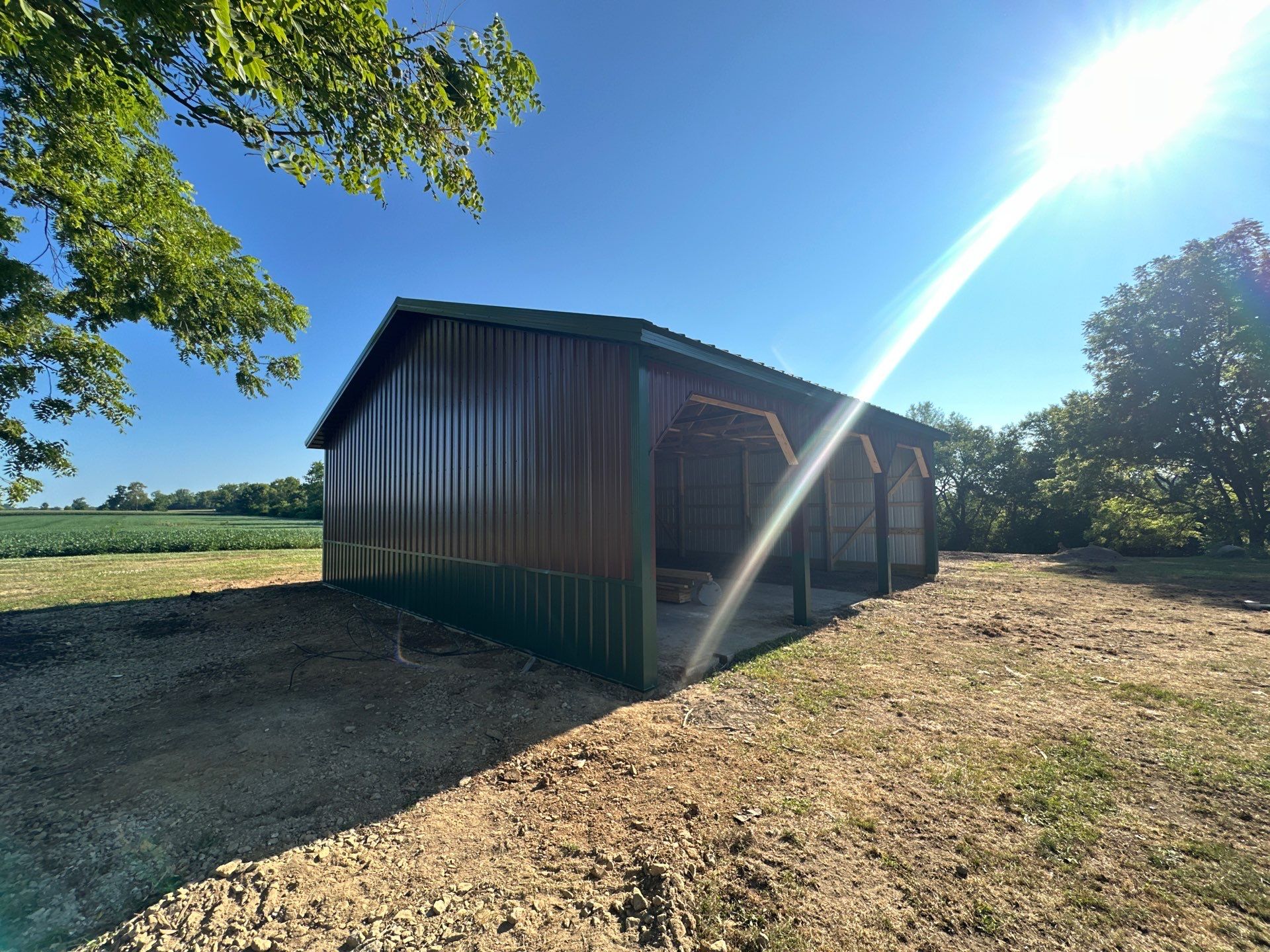 Multi-Bay Custom Pole Barn Construction in Arlington, Indiana by The Barn Builders 