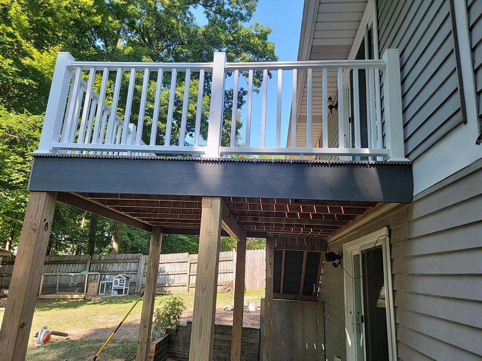 Deck Installation using TIMBERTECH DECKING by Avalon Roofing and Exteriors
