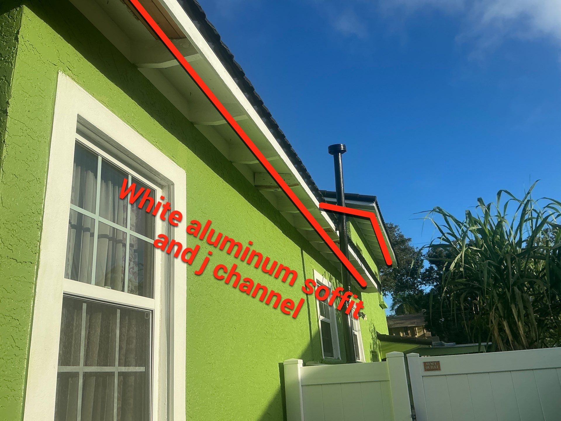 White Aluminum Soffit and Fascia in St.Petersburg FL by Gutter Professors