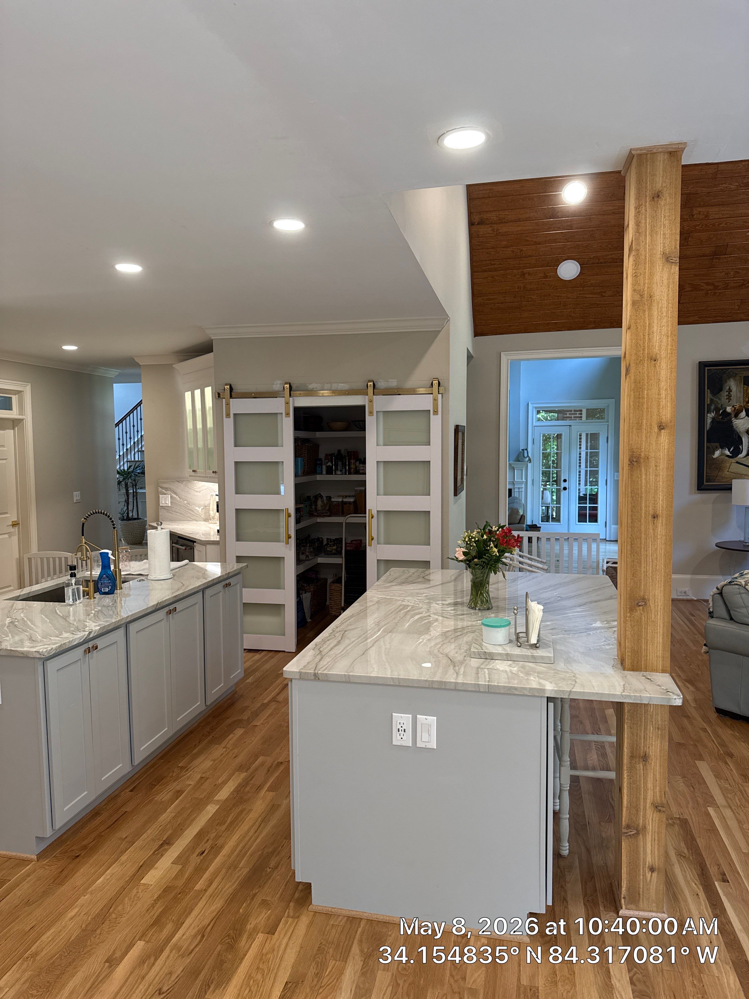 Alpharetta Kitchen Remodel Featuring Double Islands and White Quartz by Heart & Home Kitchen & Bath Remodeling LLC