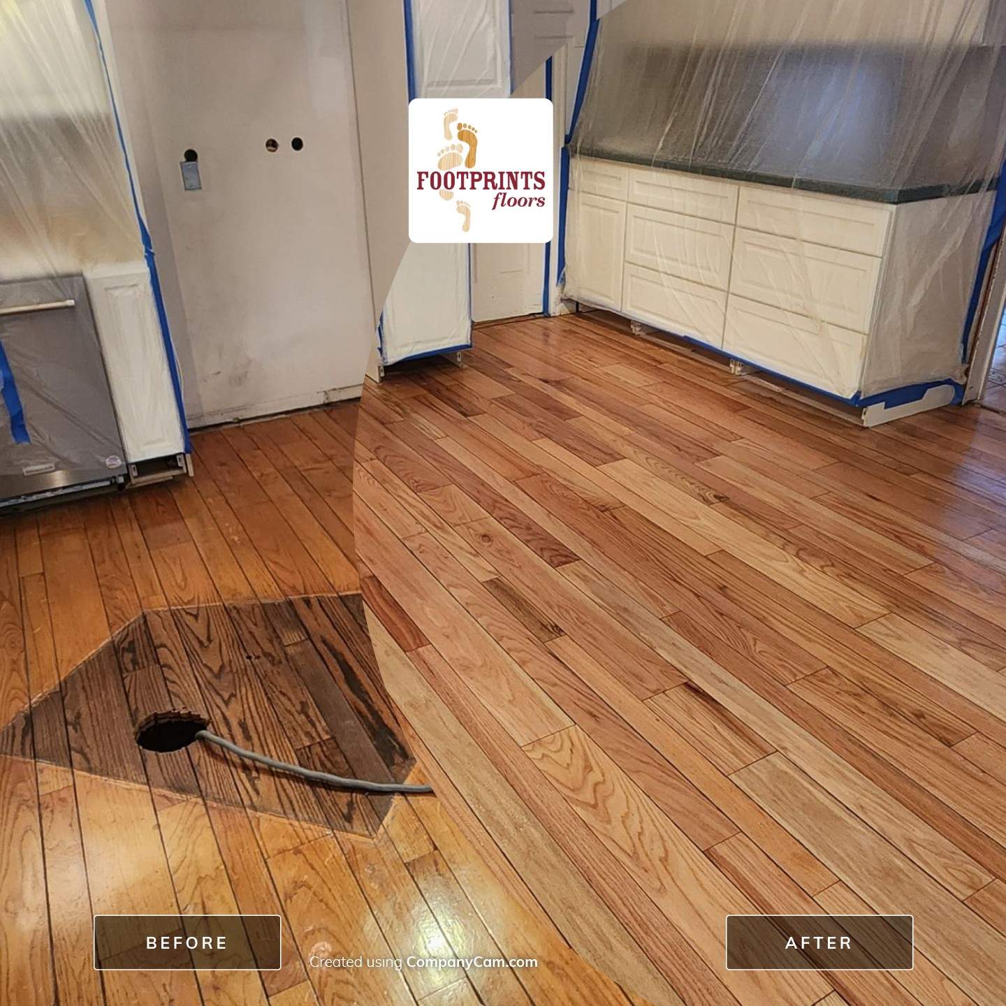 Red Oak refinish with Loba water based Gloss by Footprints Floors Morristown