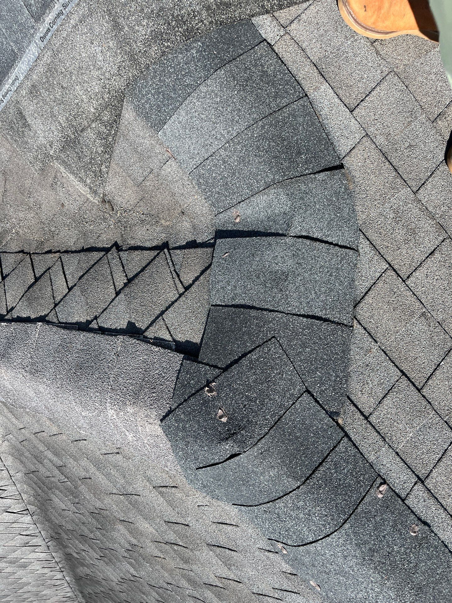 Hail Damage using Owen's Corning Duration (Lifetime) Shingles by Roof Repair Company