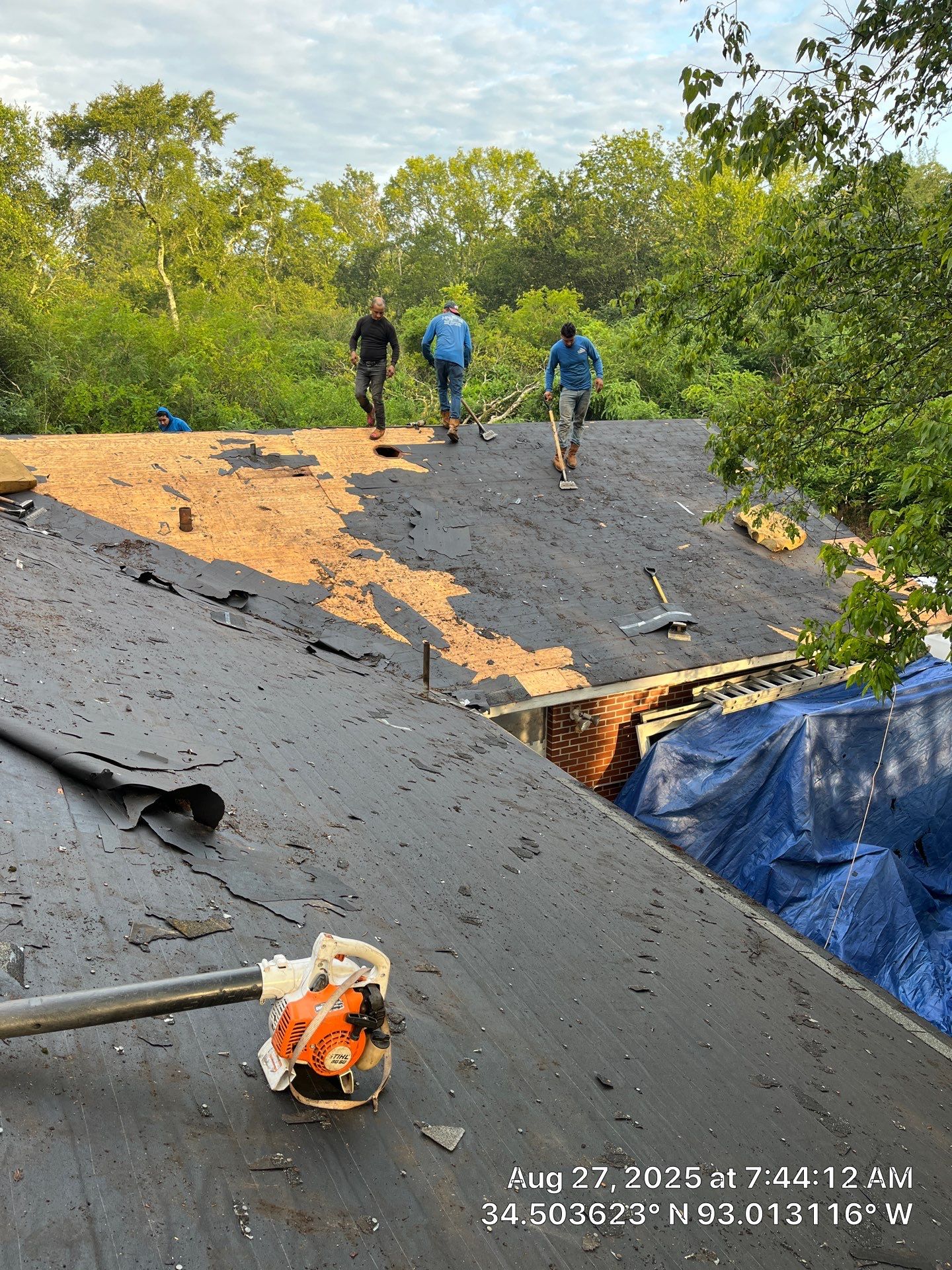 GAF Timberline HDZ Roof Replacement on Brick Home in Hot Springs by Temple Roofing and Exteriors
