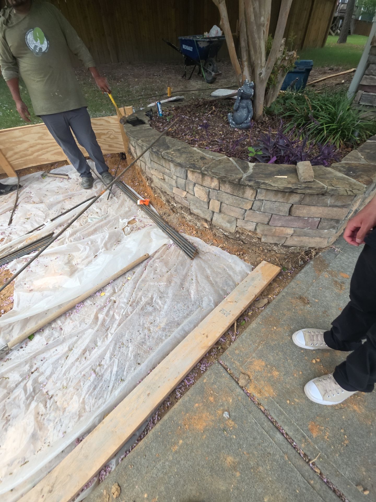 Concrete Driveway Expansion & Retaining Wall | Apex, NC by Elite Remodeling and Design LLC