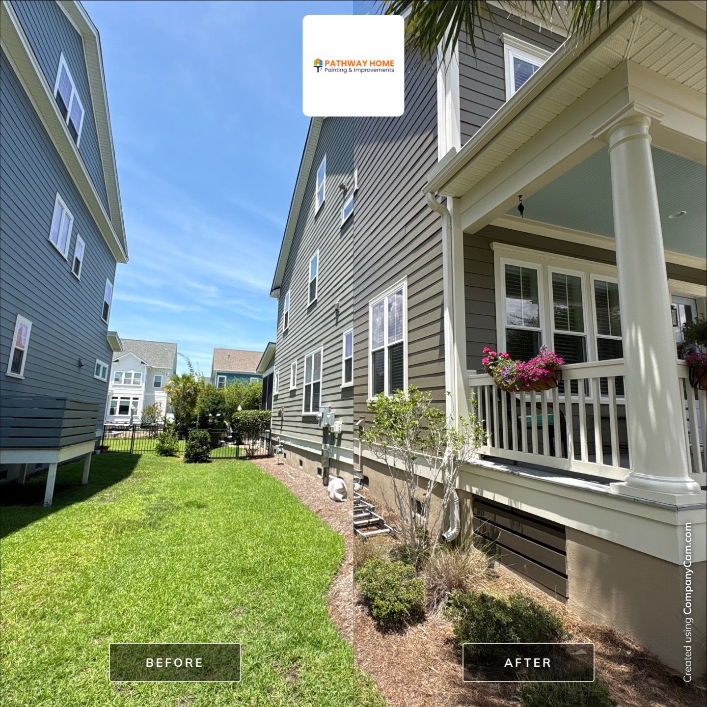 Full Exterior Painting for Two-Story Mt Pleasant Residence by Pathway Home Painting & Improvements