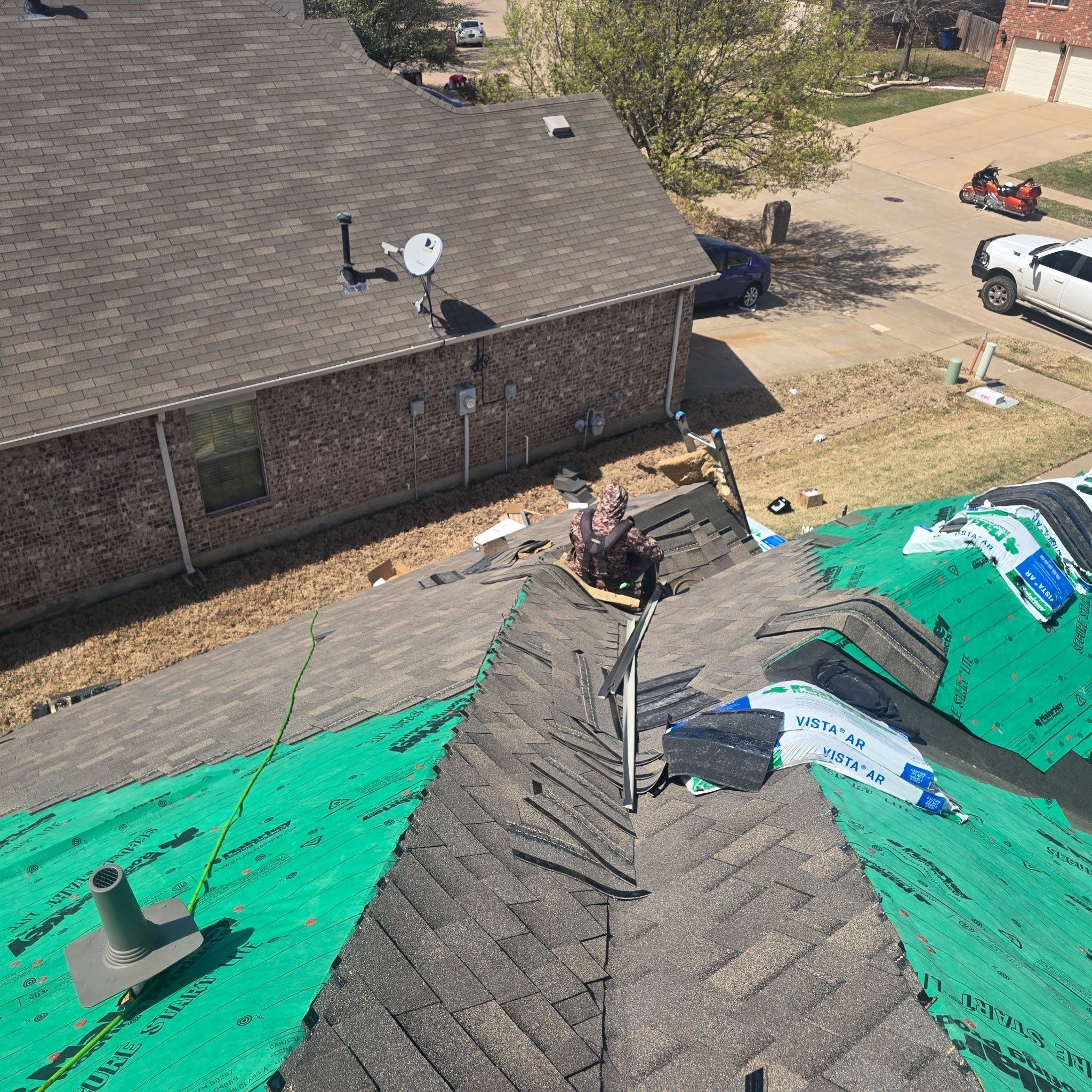 Residential Roofing Installation using Malarkey Vista AR by Harvey Roofing & Construction