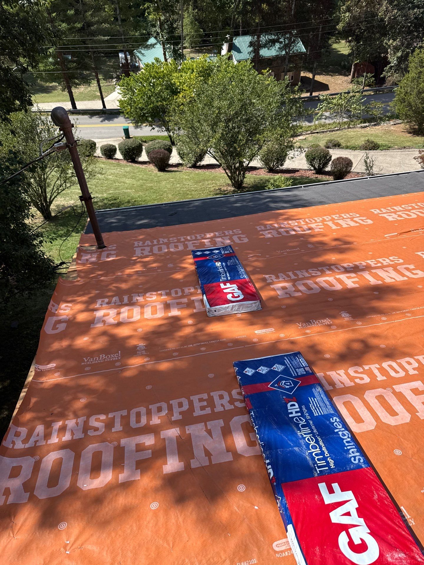 Residential Roofing Installation using GAF Timberline HDZ Fox Hollow Grey by Rainstoppers Roofing