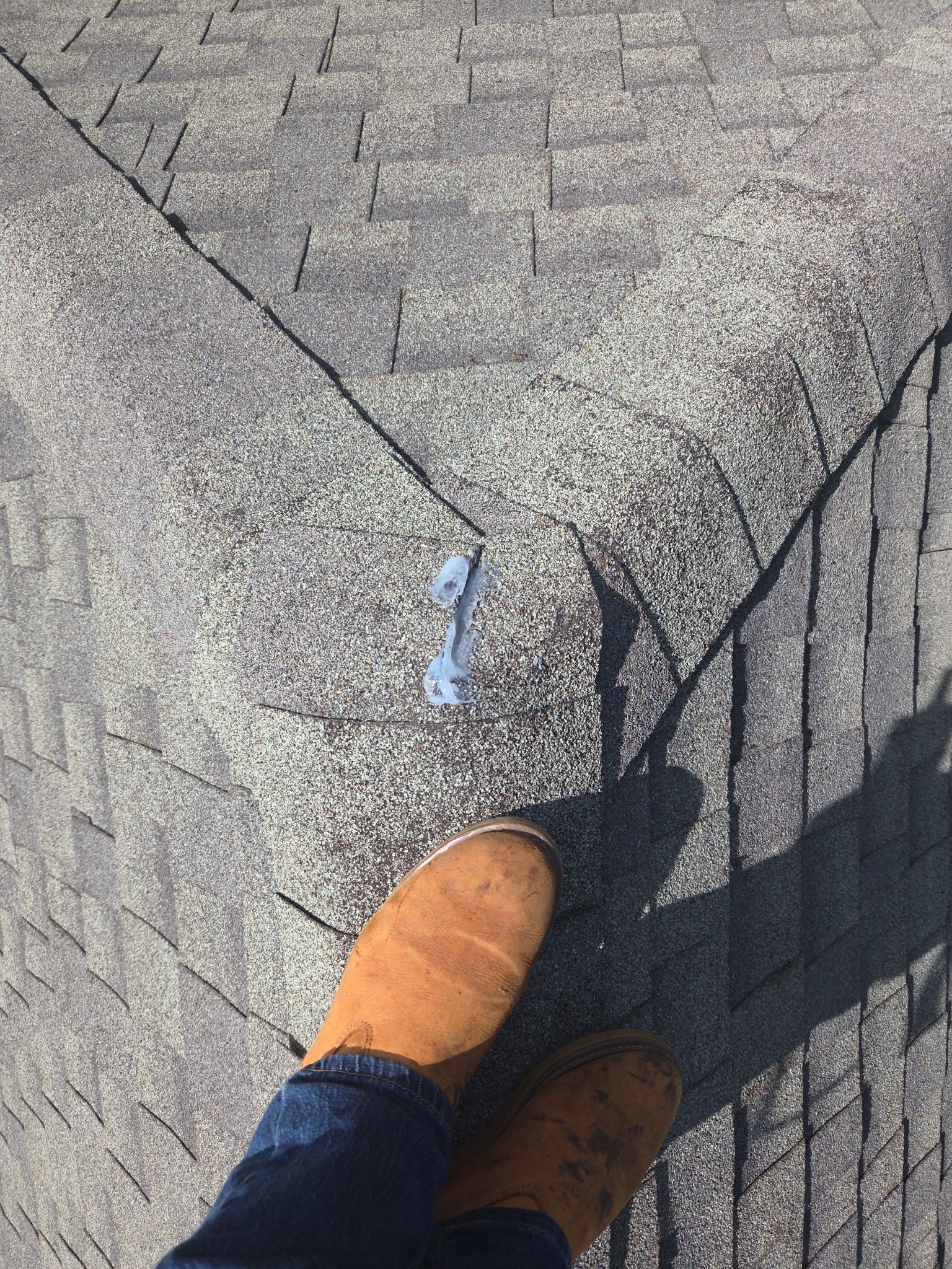 Crazy Wind Damage Repair on a Steep Roof by REPS OF TEXAS