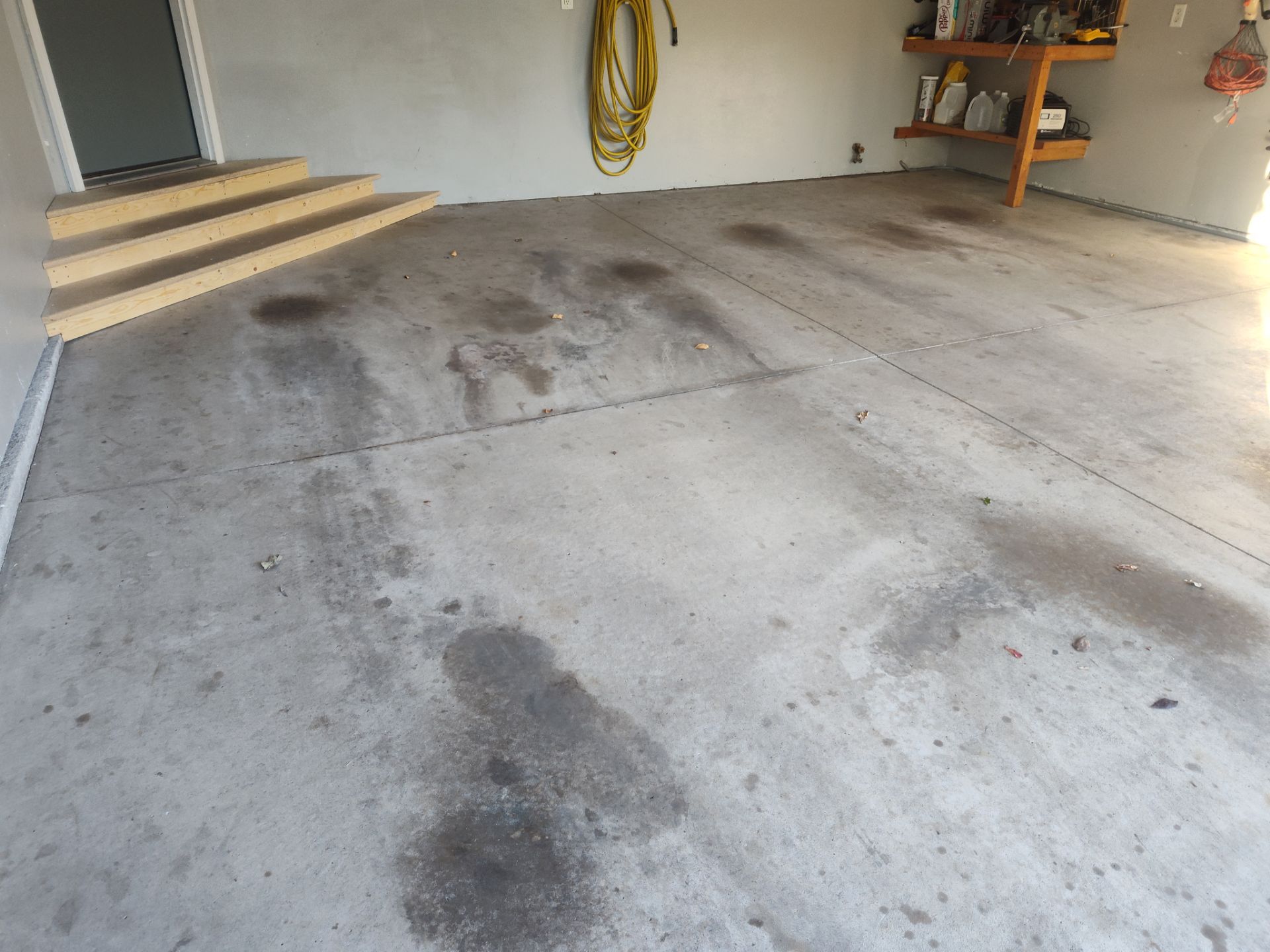 Close Up View of This Customer's New Flake Coating by Revival Concrete Coatings