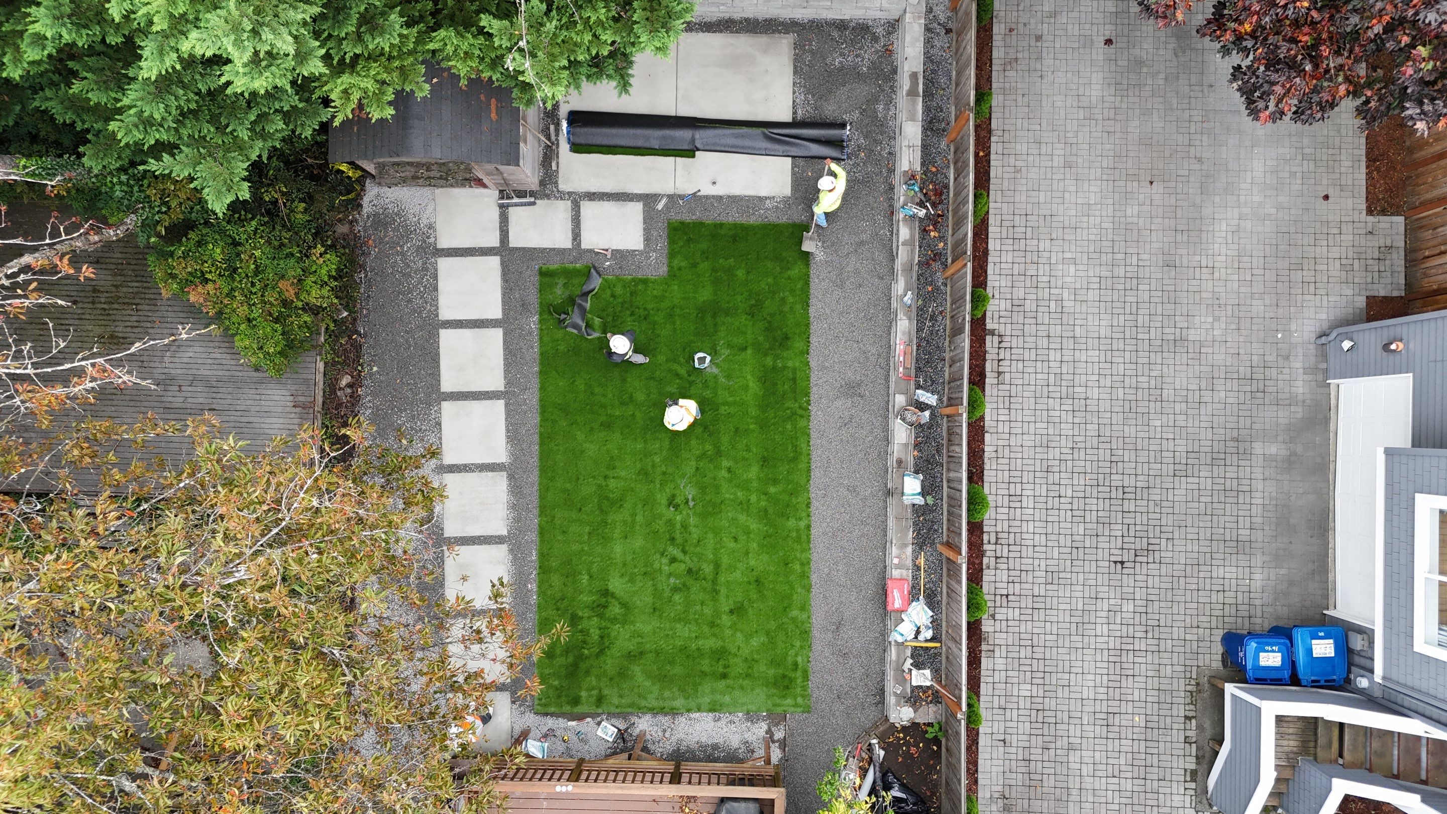 Turf Installation, Retaining Wall & Concrete Walkway | Seattle  by Jireh Asphalt & Concrete Inc 