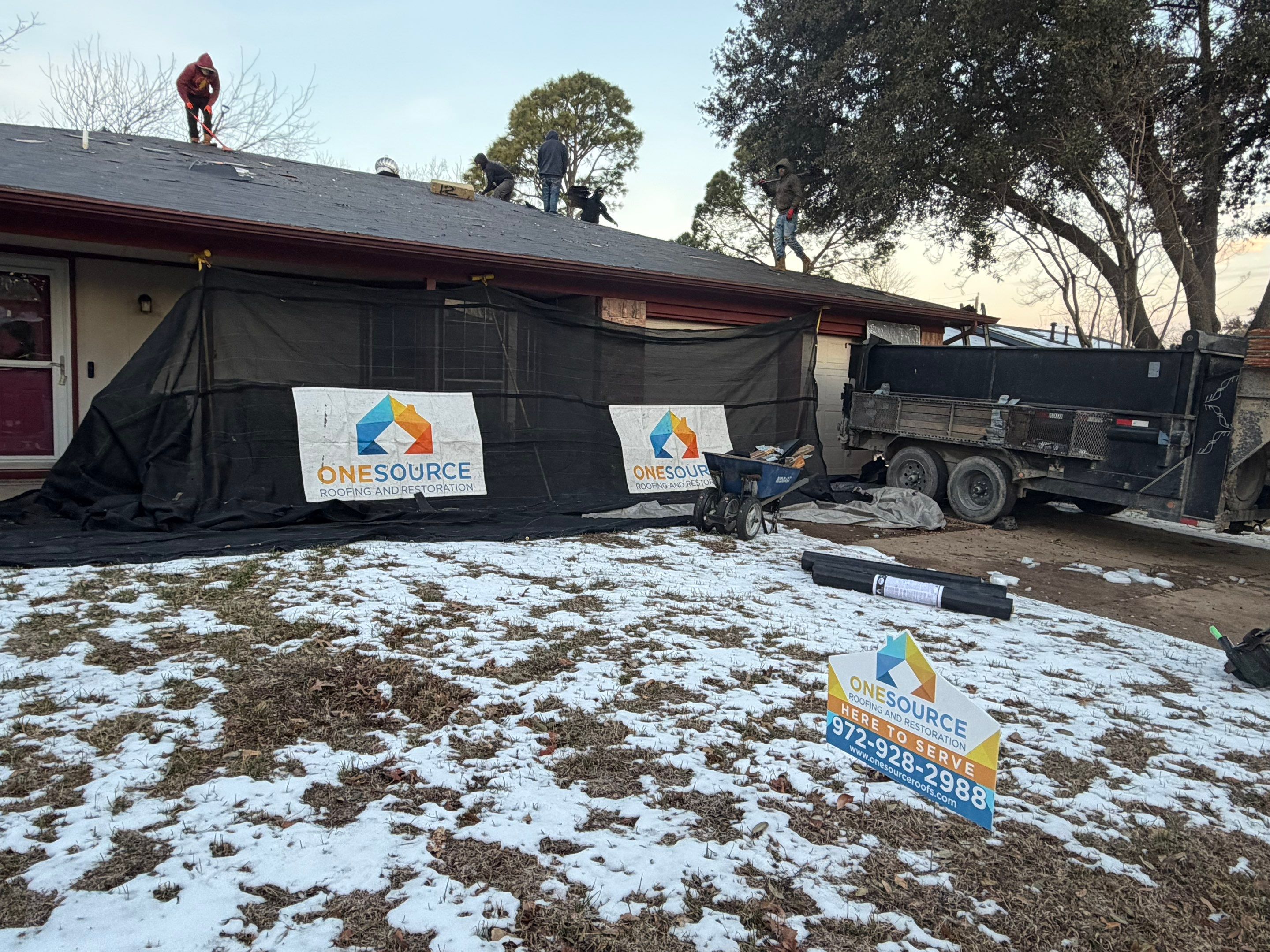 Residential Roofing Installation using Malarkey Highlander Natural Wood by OneSource Roofing and Restoration