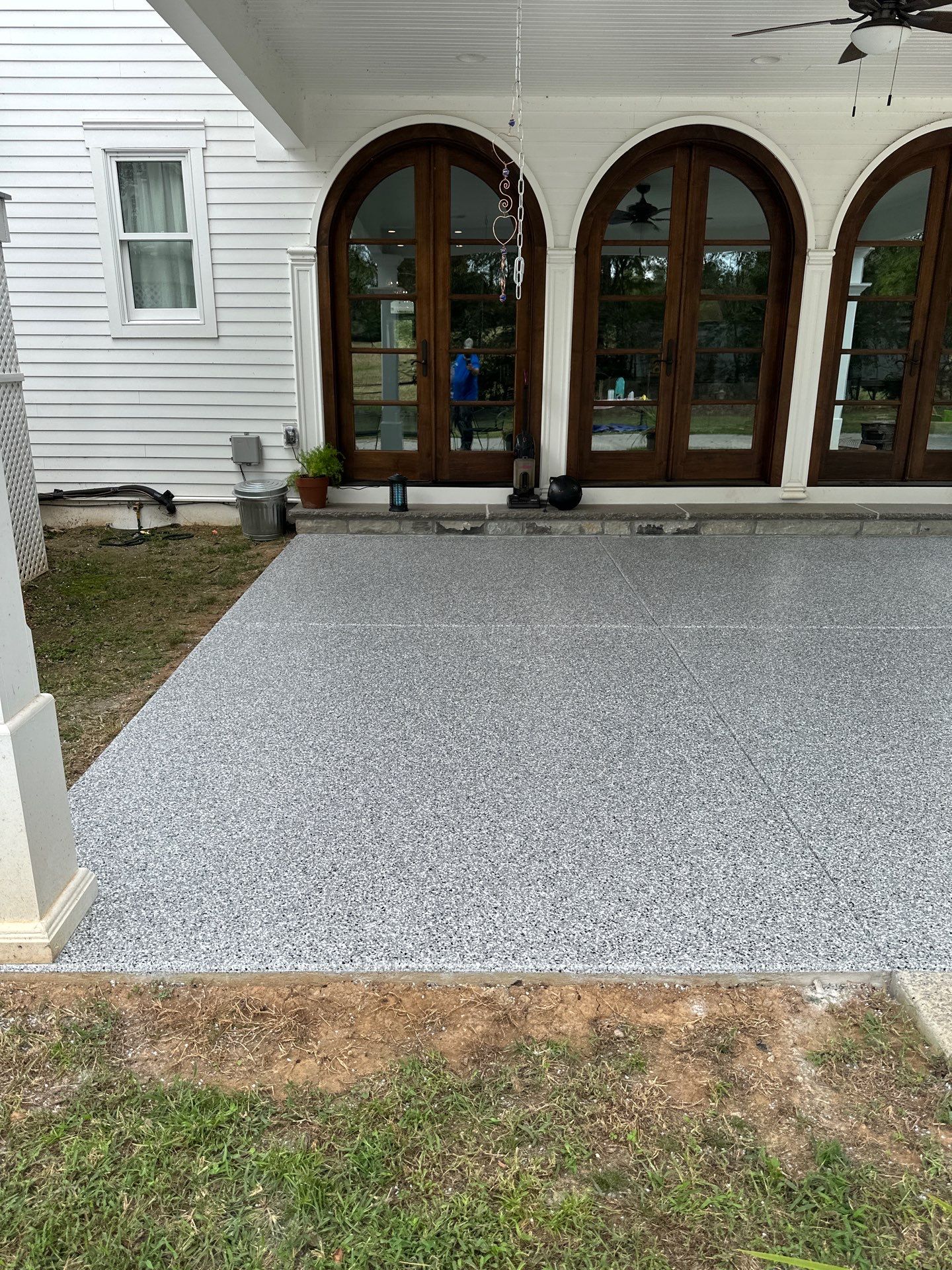 Patio Floor Coating using Wombat by My Garage Floor Guys