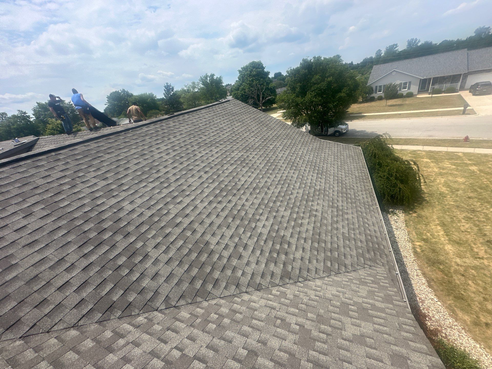Residential Roofing Installation using Timberline HDZ Shingles - Weathered Wood by RoofX 