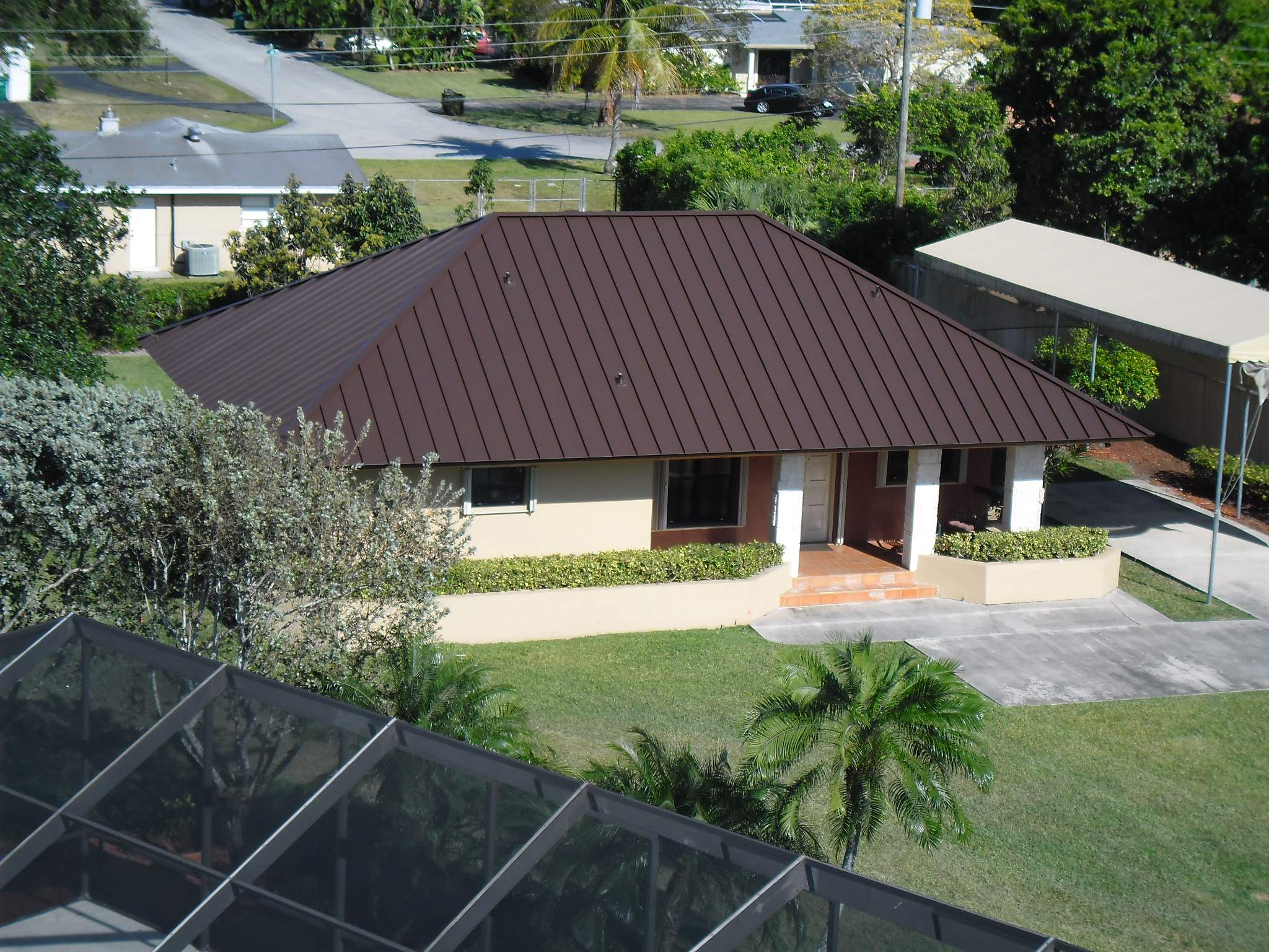 Metal Roof - Galvalume - Mansard Brown by Istueta Roofing