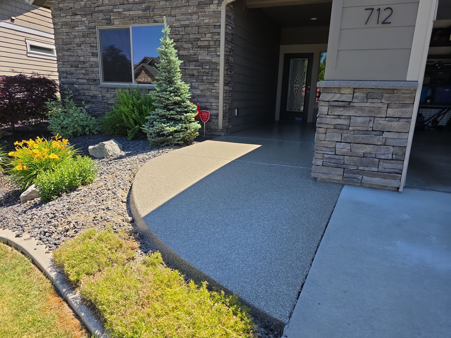 Entryway Transformation using Trail Mix 1/8" Chip by Croc Coatings, LLC