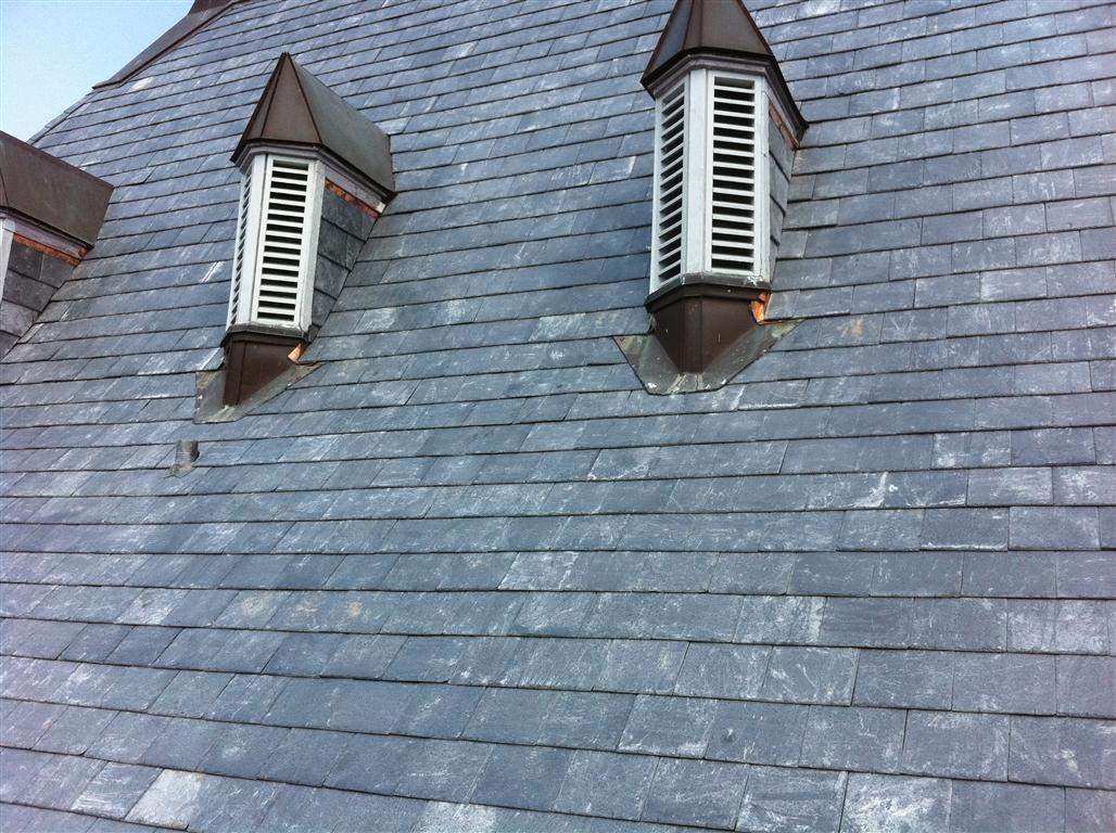Historic Building ROOF REPLACEMNT with GAF TruSlate  on steep slop and Versico 60mil TPO on flat roof by Gorilla Exteriors Contracting, LLC