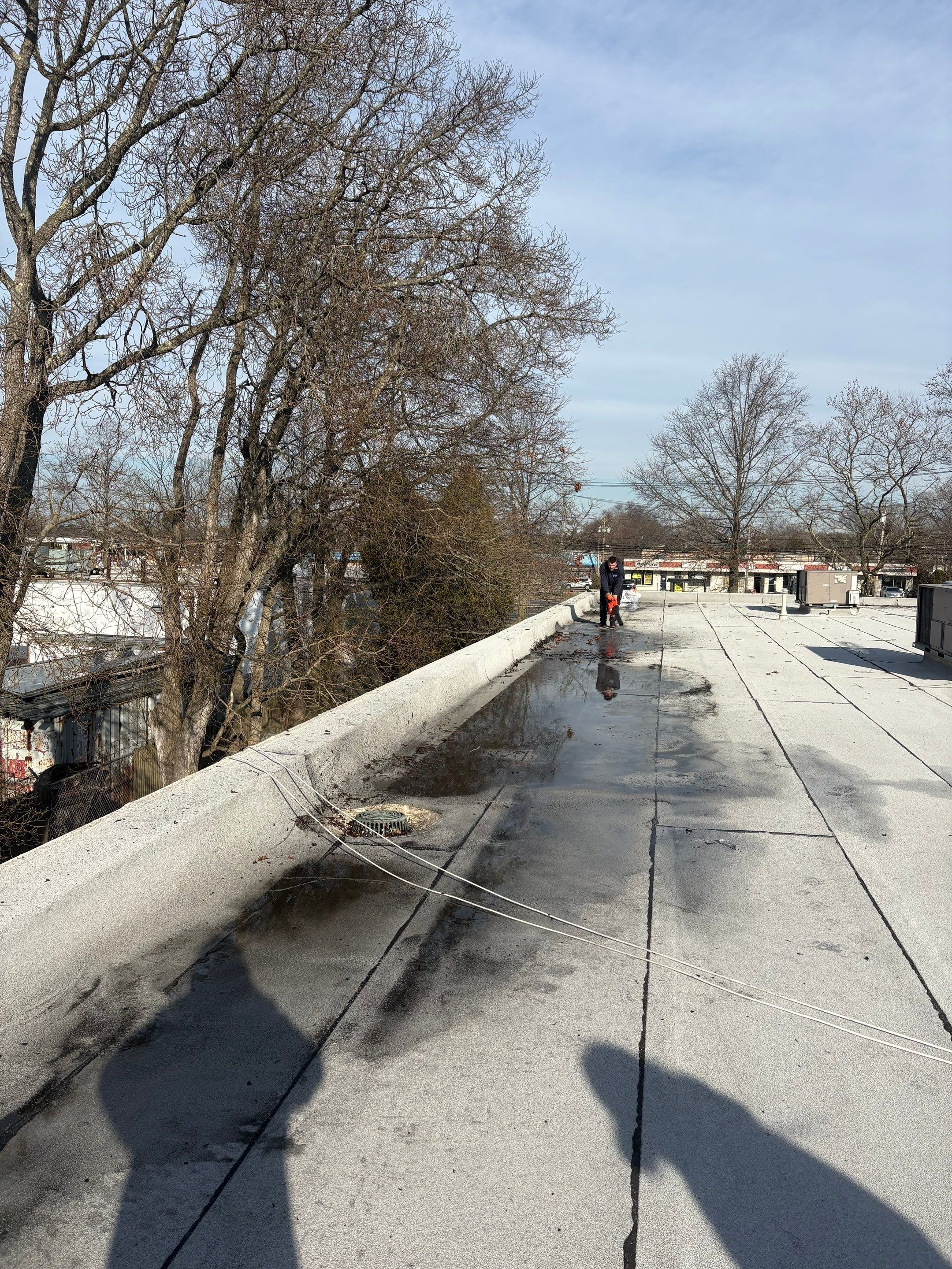 Bohemia Flat Roof Cleanup  by Above All Gutters 