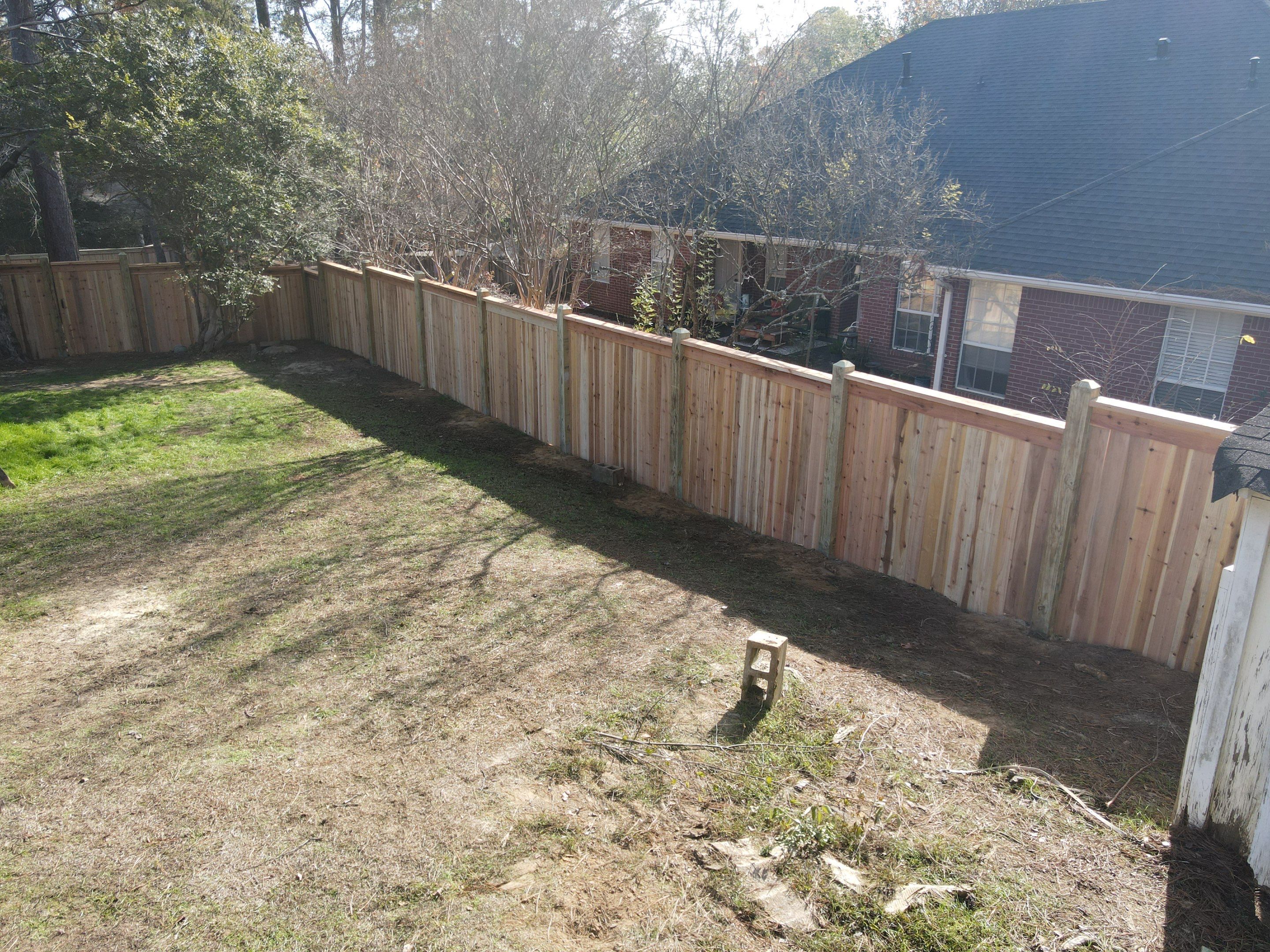 6ft Cedar Good Neighbor Fence 6x6 by Roberson Construction LLC