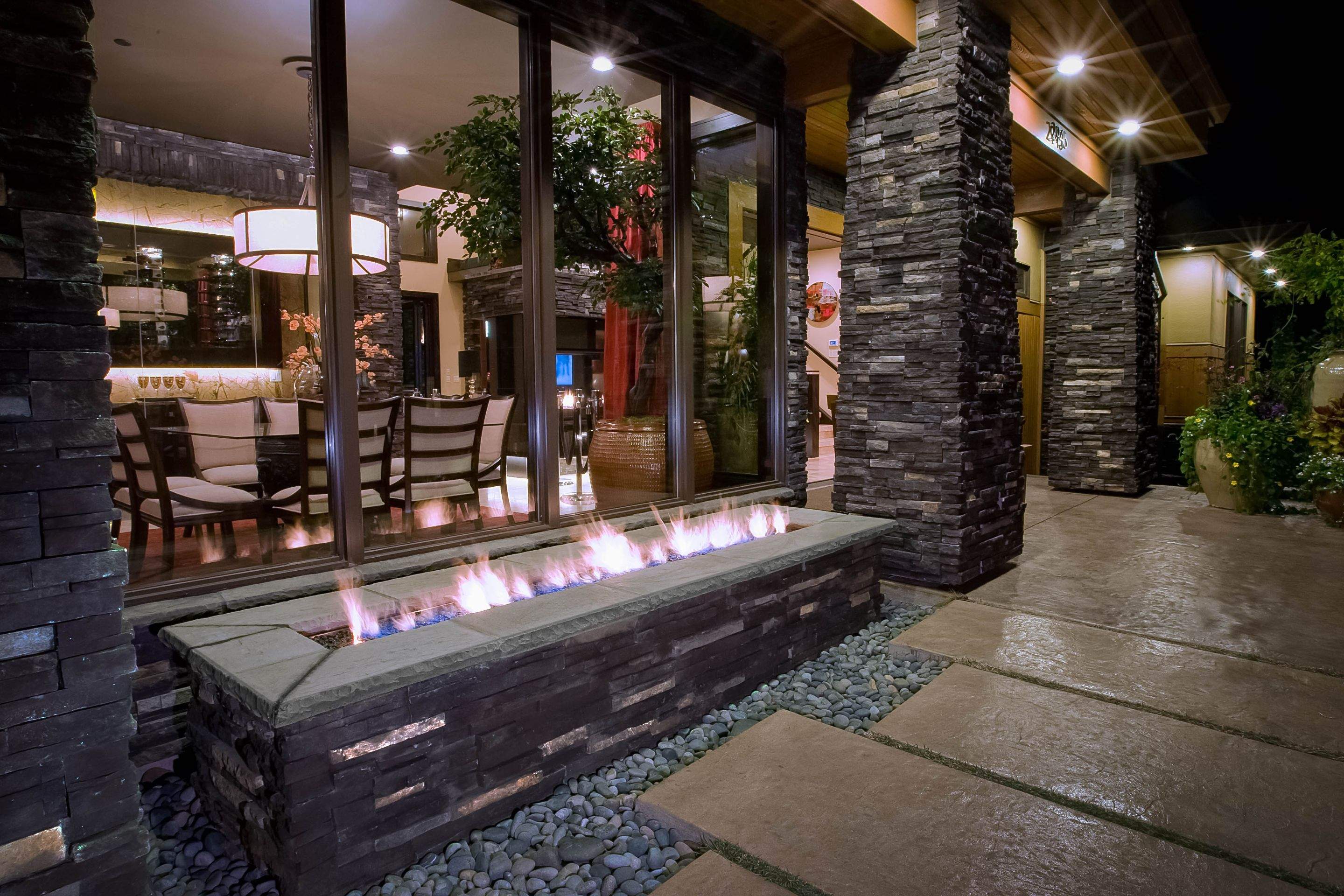 Custom Residential Fireplace Installations with Montigo Linear Inserts by Solara Custom Living