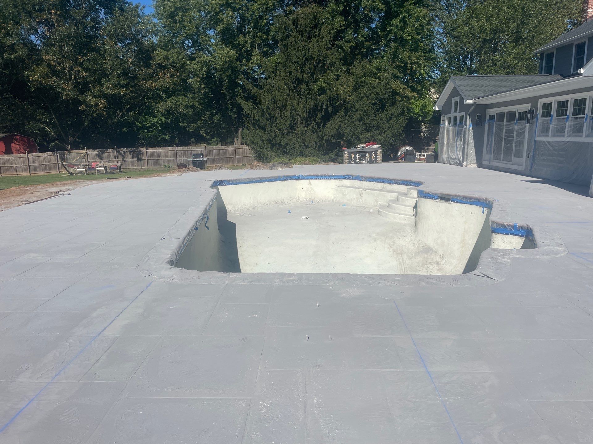 Stamped Concrete Pool Deck - Yardley by Architectural Concrete Design