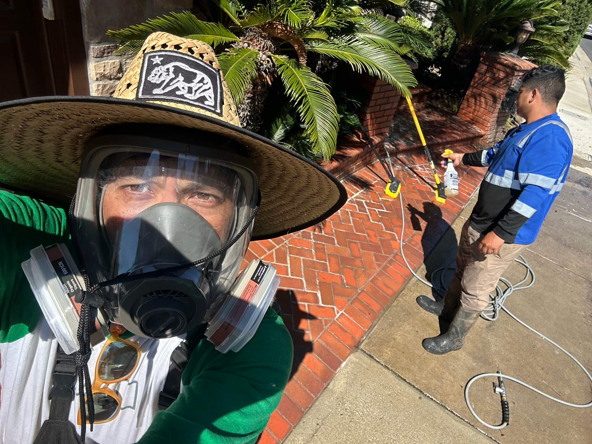 Orange County Clay Tile Roof Soft Wash on Unwalkwable Roof by Property Cleaning Experts