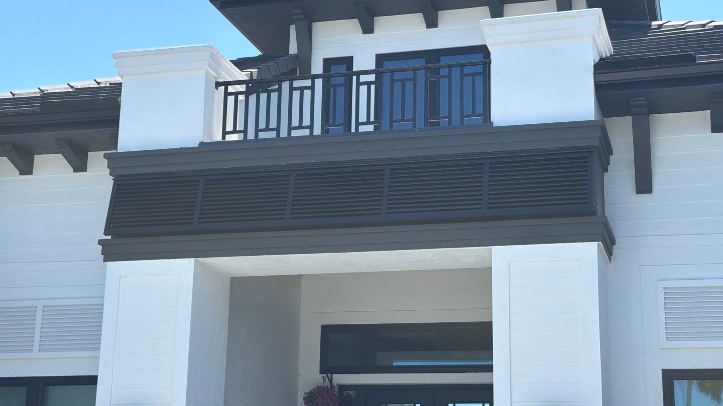 Decorative Bahama Shutter (Matte Black) by Smart Guard Shutters
