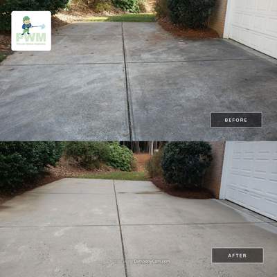 Driveway Clean using cleaner