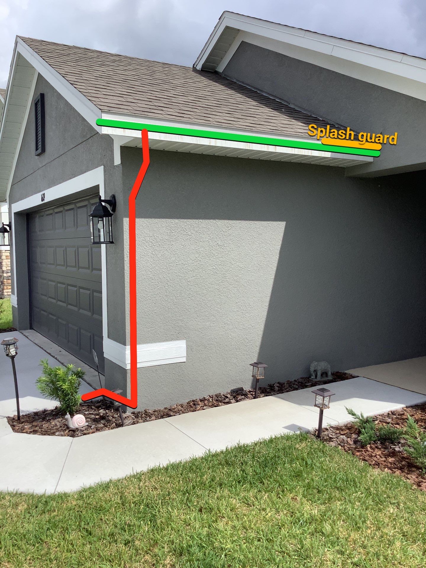 Grey Downspouts Installation in Parrish FL by Gutter Professors