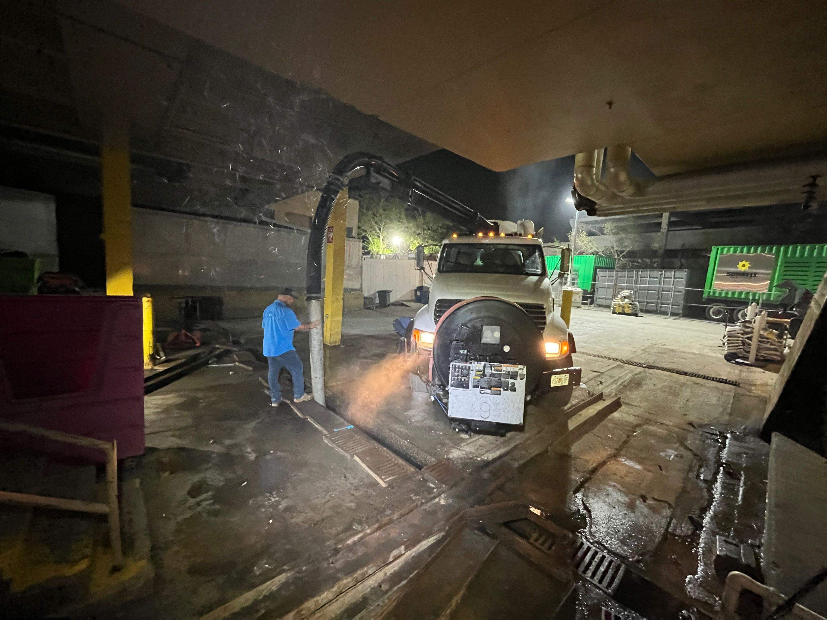 Ritz-Carlton NW Service Area Drain Cleaning by APS Power & Water