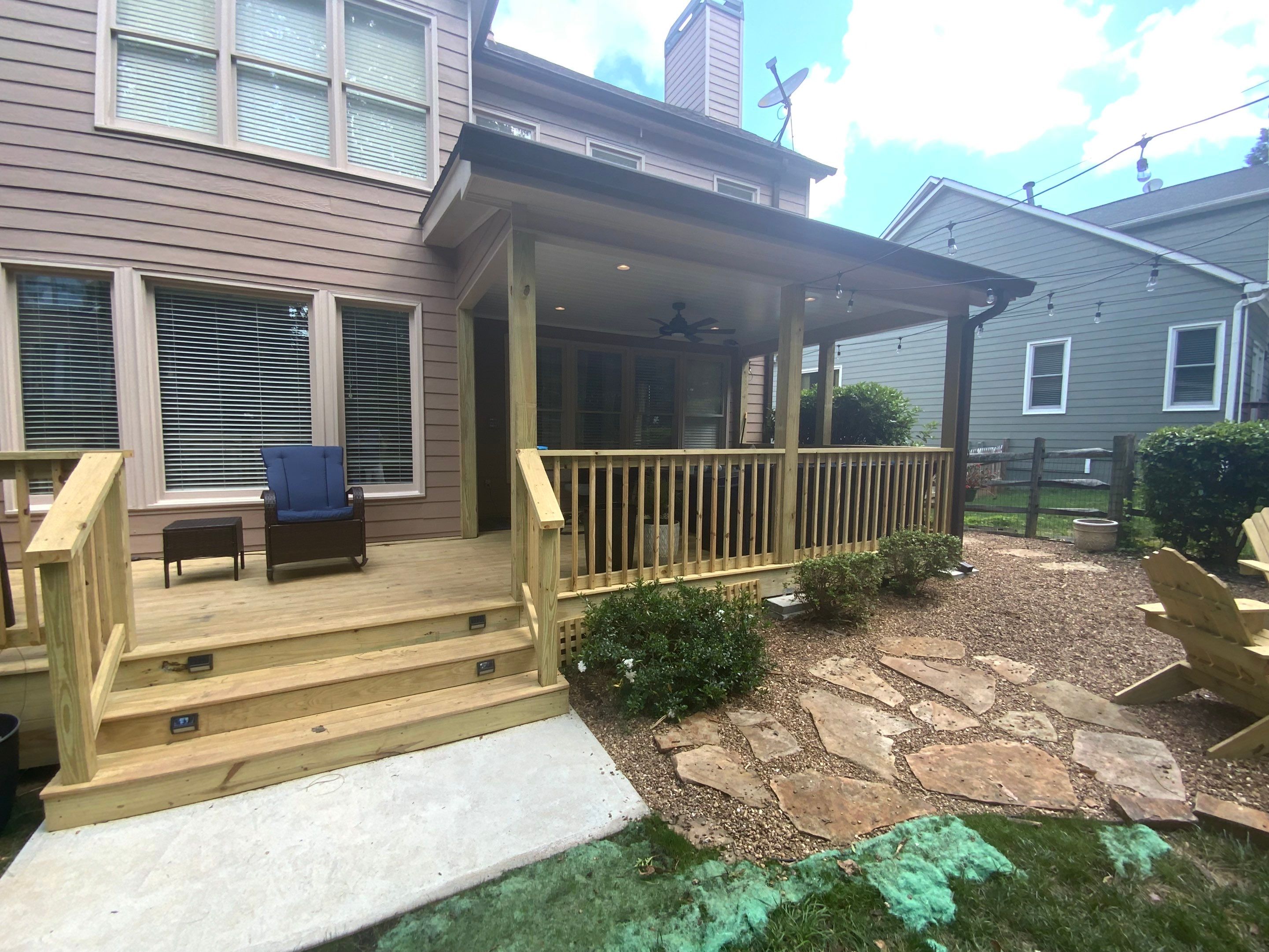 Custom Wooden Deck and Covered Porch Addition in Kennesaw by Swift Home Renovations