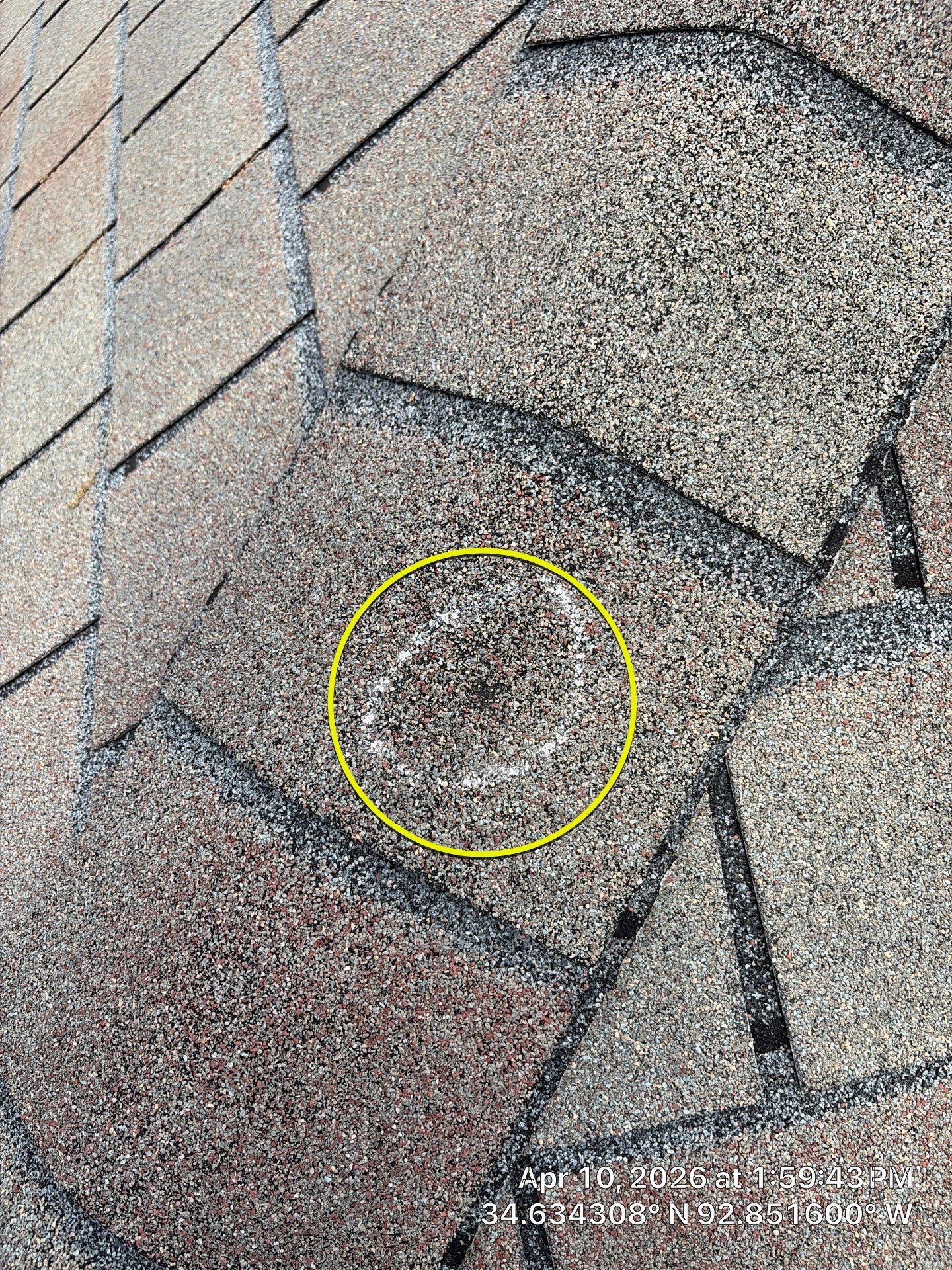 Shingle Roof Damage Assessment in Hot Springs Village by Temple Roofing and Exteriors