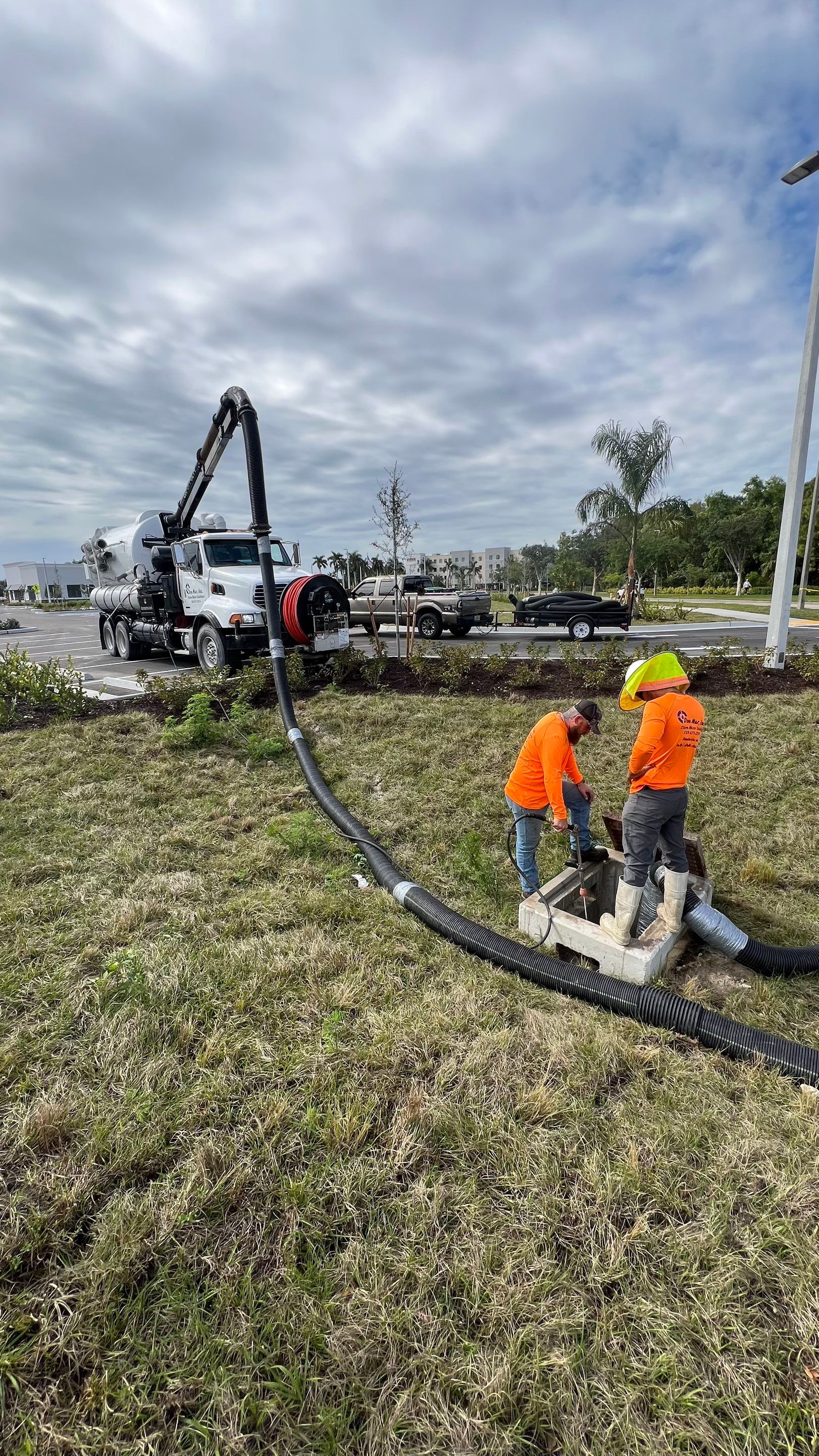 New Construction Commercial Parcel Stormwater System Cleaning by Don Mar, Inc. Storm Water Solutions